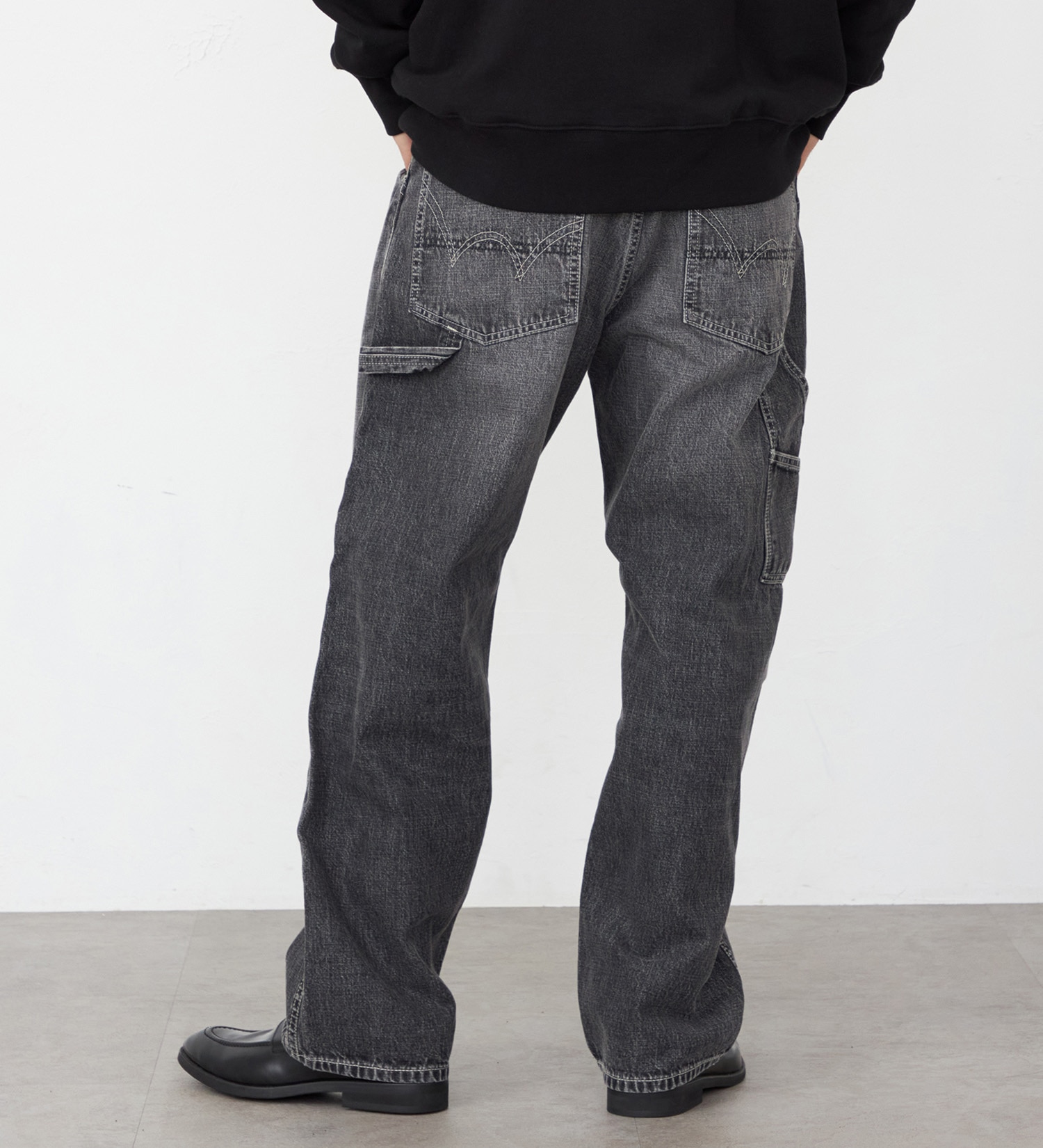 EDWIN(エドウイン)の505 ワイドストレート デニムペインターパンツ ヴィンテージ セルビッジ|パンツ/デニム / ジーンズパンツ/メンズ|ブラックデニム