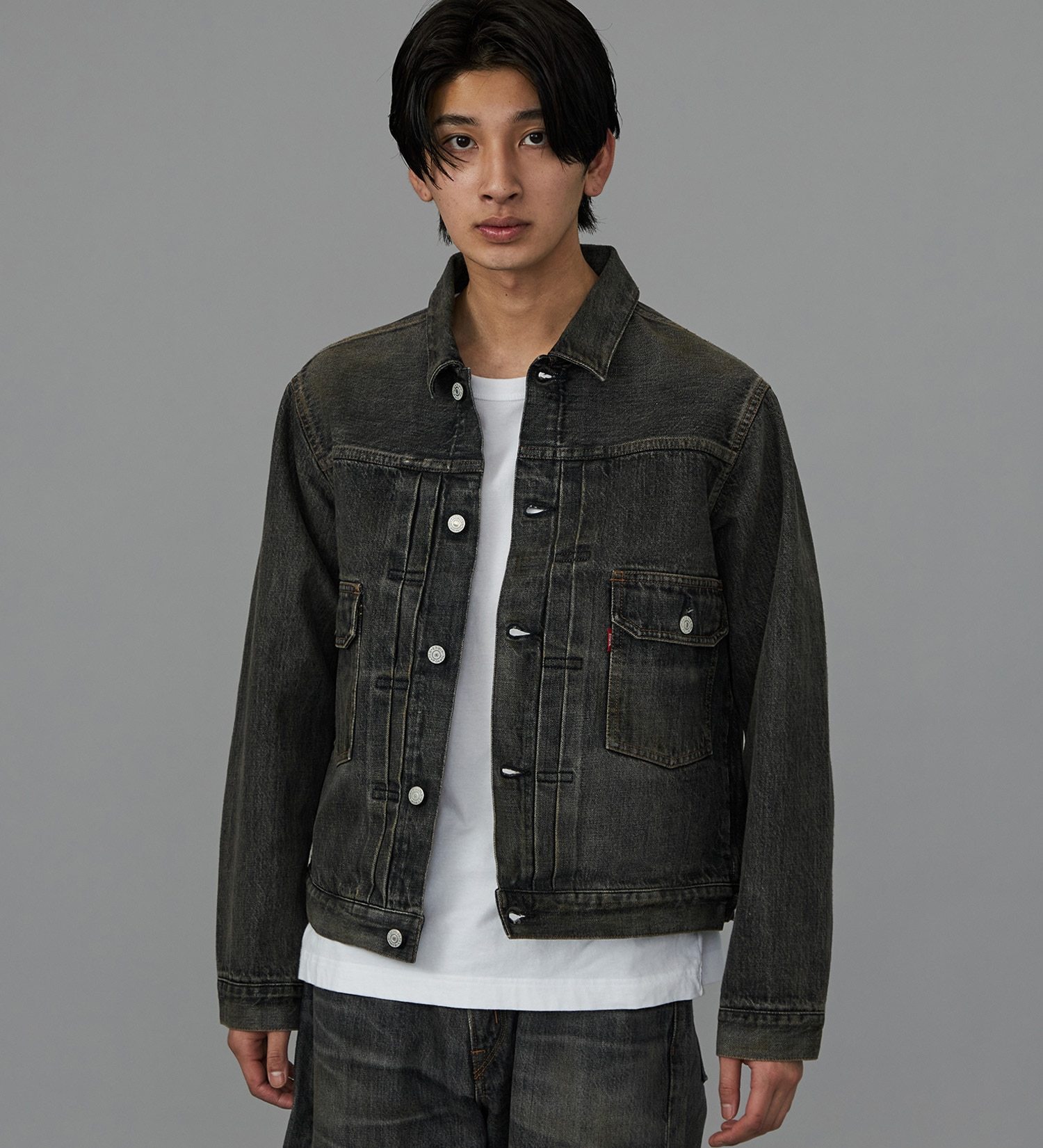 EDWIN(エドウイン)の【予約P】505ZX デニムジャケット Gジャン セットアップ対応 セルビッジ|ジャケット/アウター/デニムジャケット/メンズ|ブラックデニム2