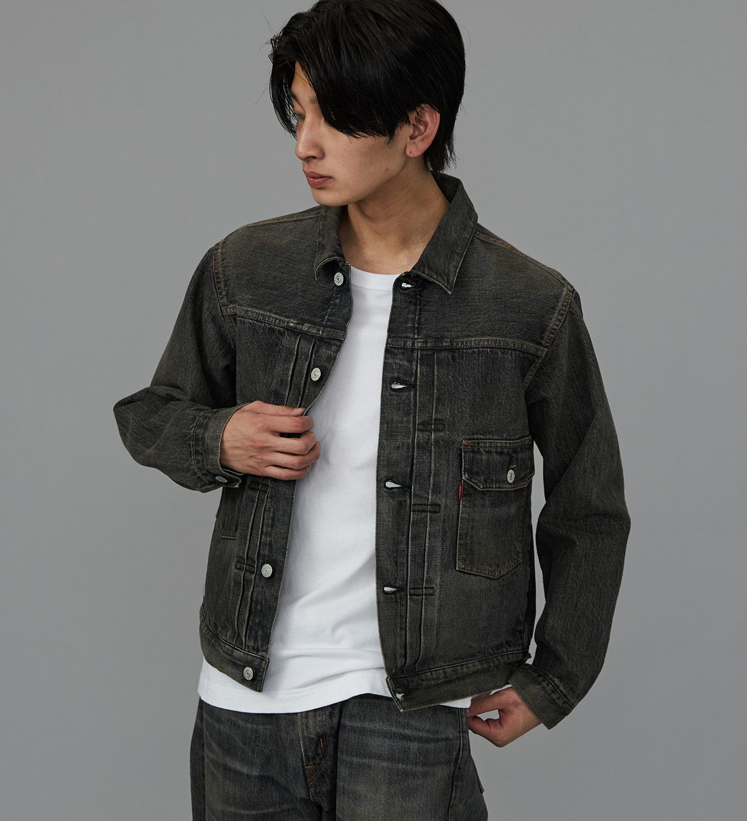 EDWIN(エドウイン)の【予約P】505ZX デニムジャケット Gジャン セットアップ対応 セルビッジ|ジャケット/アウター/デニムジャケット/メンズ|ブラックデニム2