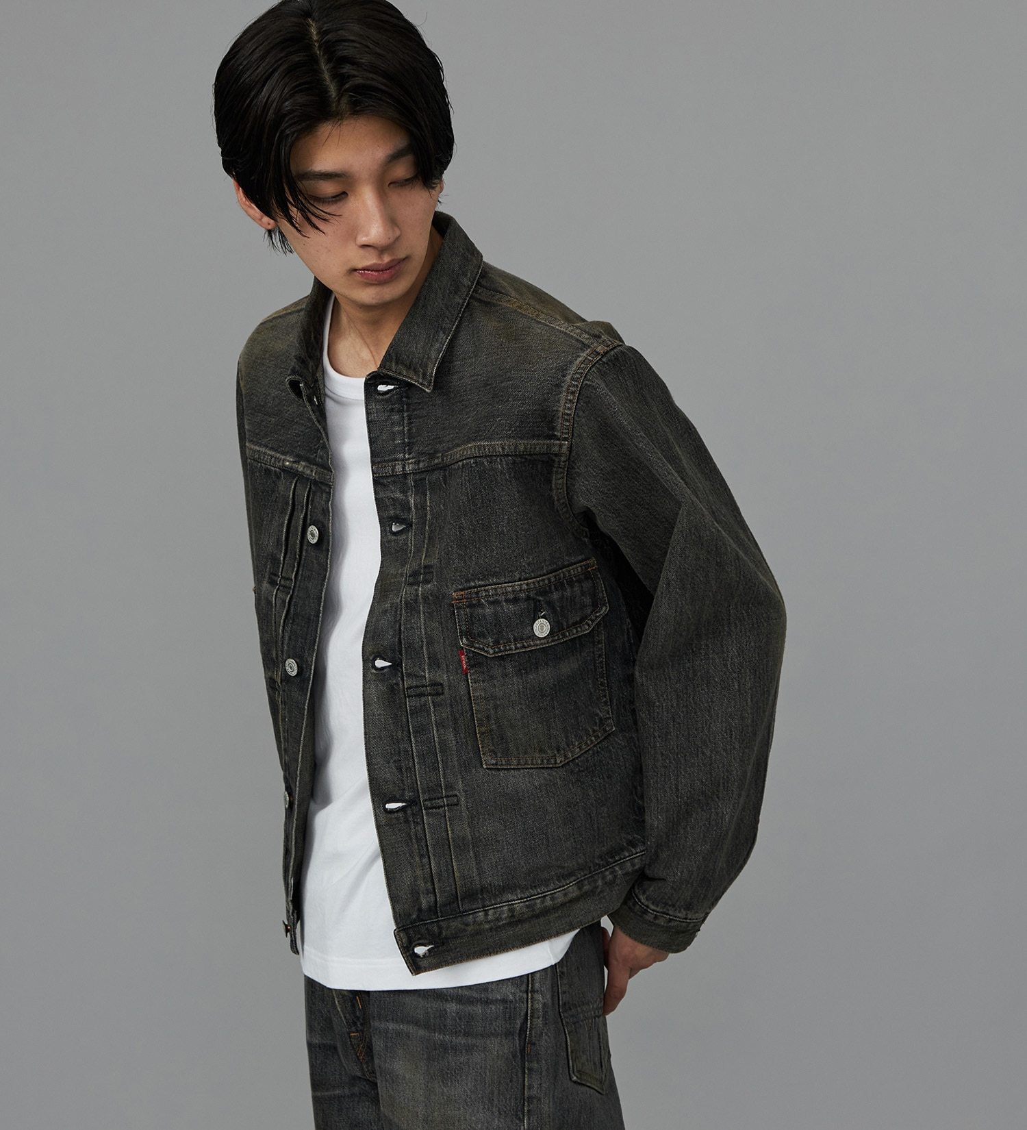 EDWIN(エドウイン)の【予約P】505ZX デニムジャケット Gジャン セットアップ対応 セルビッジ|ジャケット/アウター/デニムジャケット/メンズ|ブラックデニム2