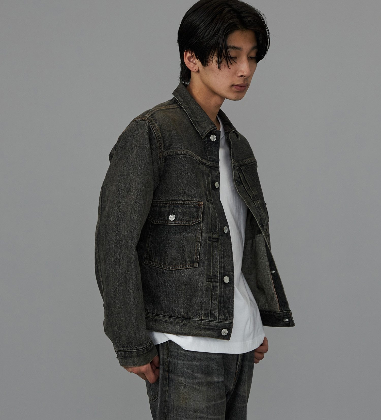 EDWIN(エドウイン)の【予約P】505ZX デニムジャケット Gジャン セットアップ対応 セルビッジ|ジャケット/アウター/デニムジャケット/メンズ|ブラックデニム2