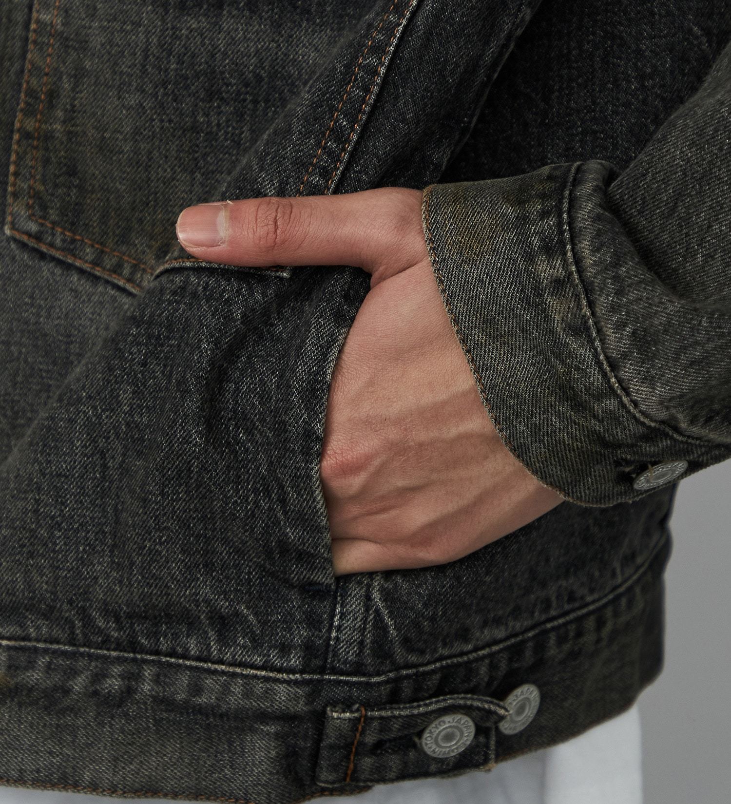 EDWIN(エドウイン)の【予約P】505ZX デニムジャケット Gジャン セットアップ対応 セルビッジ|ジャケット/アウター/デニムジャケット/メンズ|ブラックデニム2