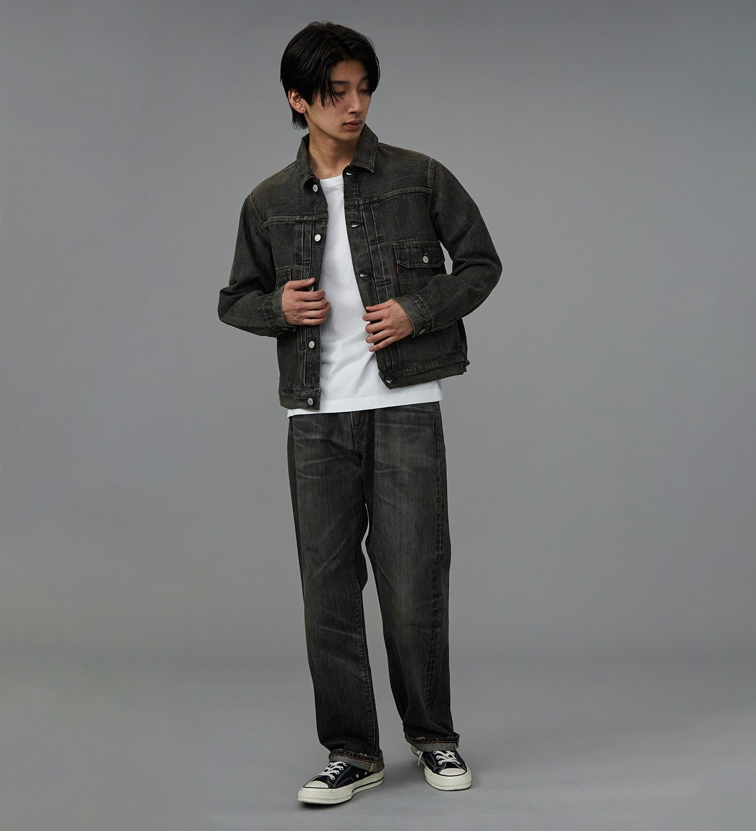 EDWIN(エドウイン)の【予約P】505ZX デニムジャケット Gジャン セットアップ対応 セルビッジ|ジャケット/アウター/デニムジャケット/メンズ|ブラックデニム2