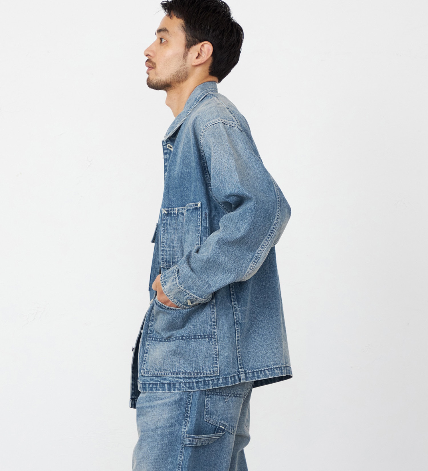 EDWIN(エドウイン)の505 カバーオール デニムジャケット セットアップ セルビッジ|ジャケット/アウター/デニムジャケット/メンズ|中色ブルー