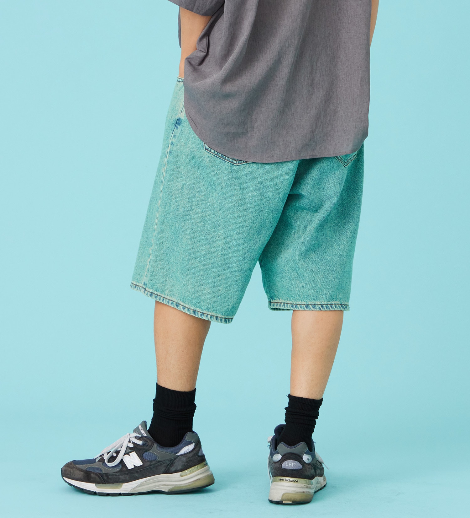 EDWIN(エドウイン)の【試着対象】バギーデニムショーツ|パンツ/パンツ/メンズ|ブルーグリーン
