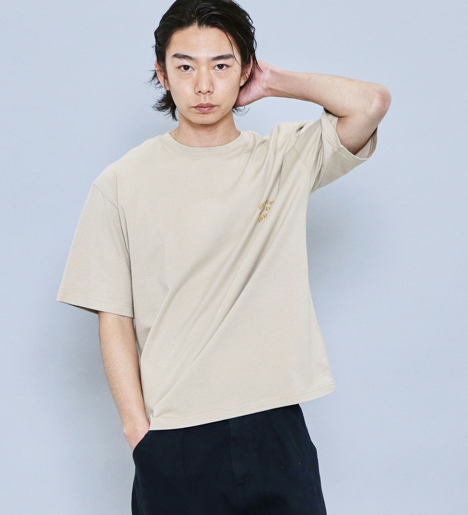 EDWIN(エドウイン)の【SALE】【ユニセックス】EDWIN x 鎌田かまを アーティストコラボTシャツ|トップス/Tシャツ/カットソー/メンズ|ベージュ
