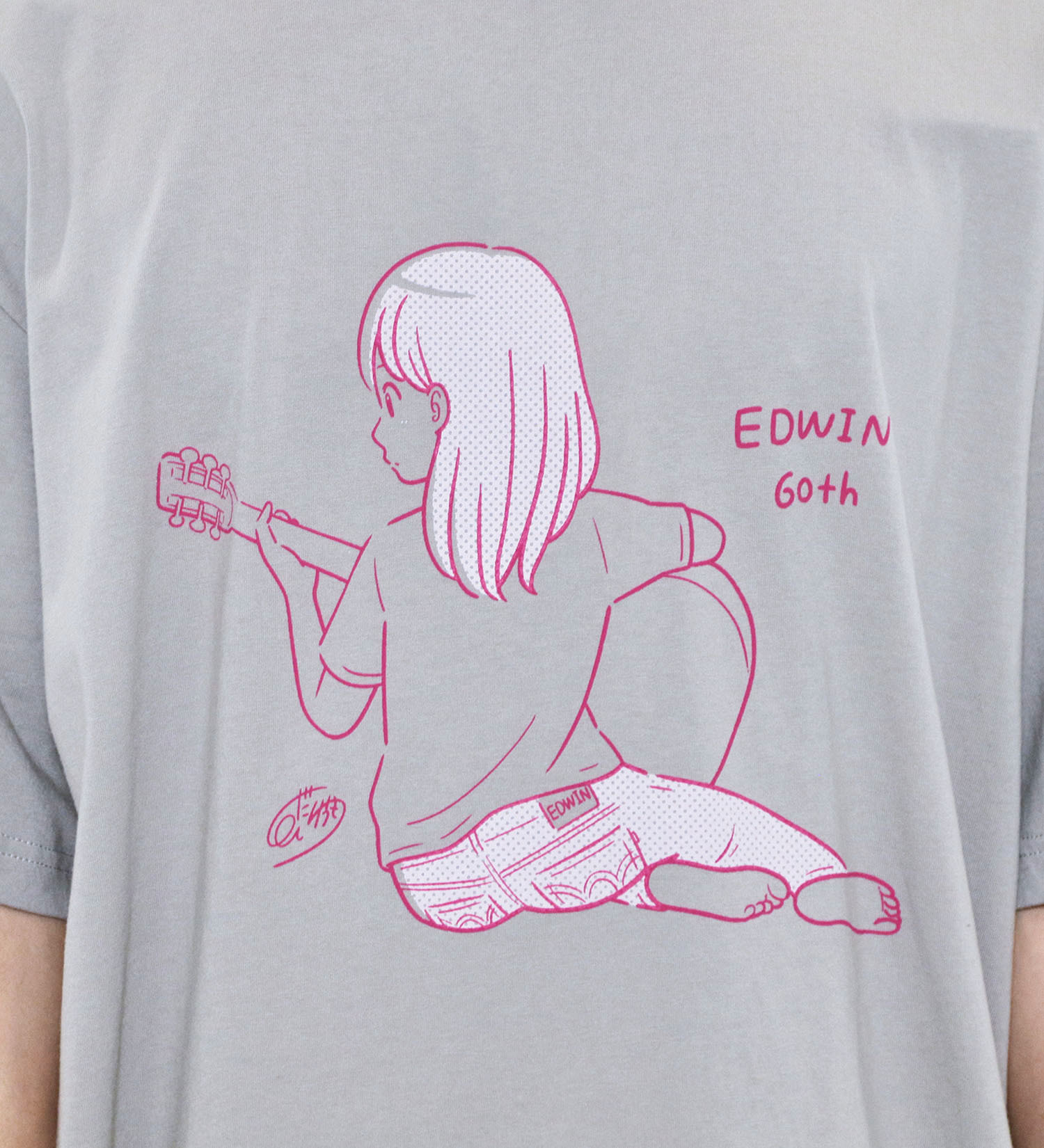 EDWIN(エドウイン)の【SALE】【ユニセックス】EDWIN x 徳田有希 アーティストコラボTシャツ|トップス/Tシャツ/カットソー/メンズ|グレー