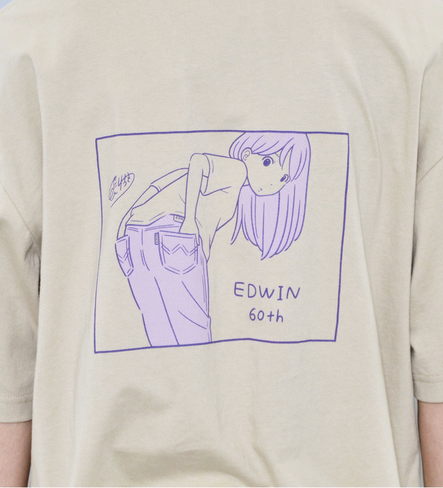 EDWIN(エドウイン)の【SALE】【ユニセックス】EDWIN x 徳田有希 アーティストコラボTシャツ|トップス/Tシャツ/カットソー/メンズ|ベージュ