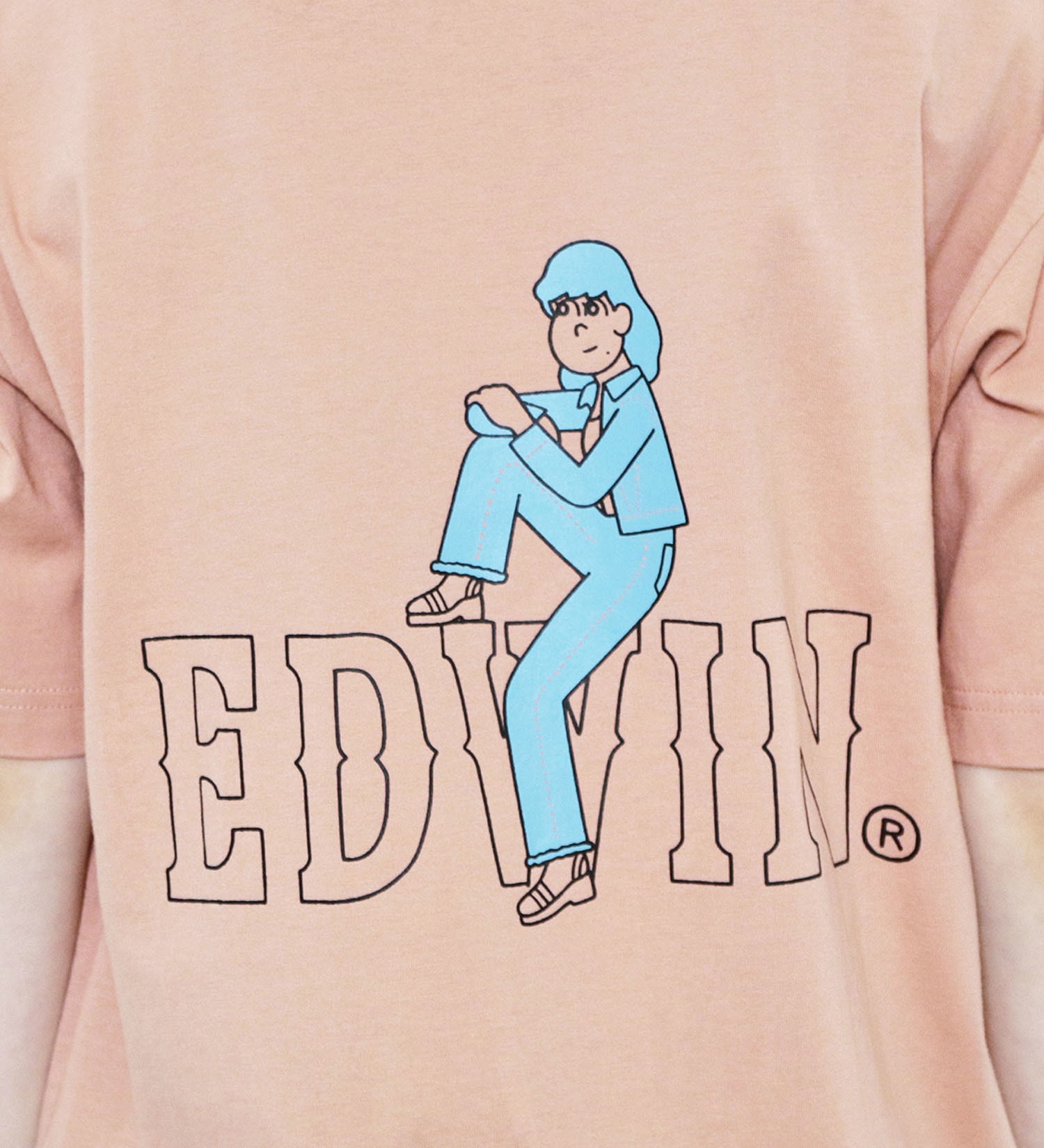 EDWIN(エドウイン)の【SALE】【ユニセックス】EDWIN x JUN OSON アーティストコラボTシャツ|トップス/Tシャツ/カットソー/メンズ|ピンク