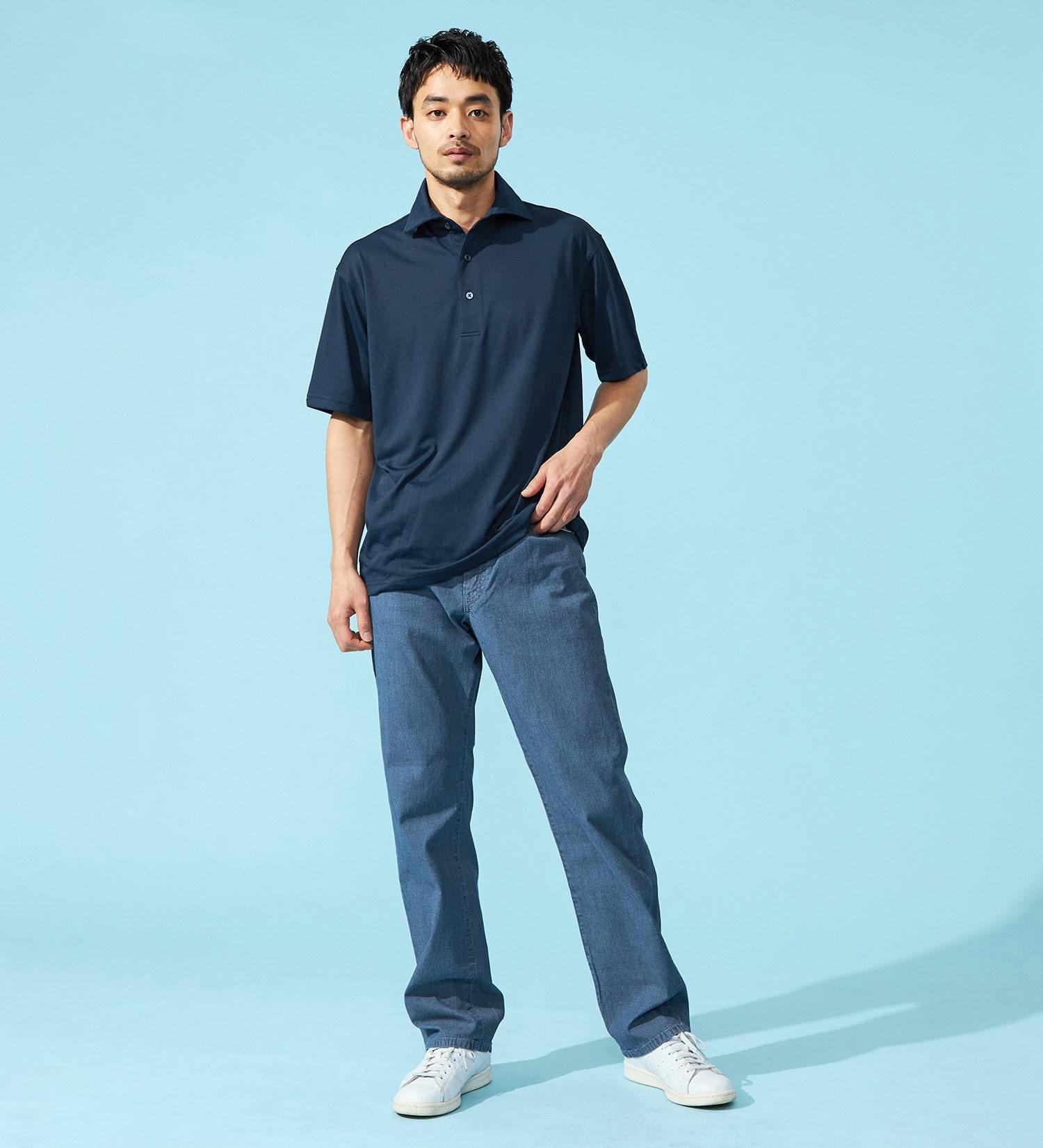 EDWIN(エドウイン)の【夏用】COOL ルーズストレート ジーンズ デニムパンツ ドライタッチ 速乾【涼】|パンツ/デニム / ジーンズパンツ/メンズ|中色ブルー