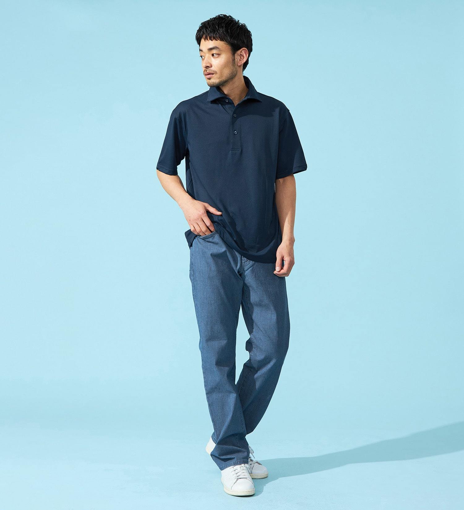 EDWIN(エドウイン)の【夏用】COOL ルーズストレート ジーンズ デニムパンツ ドライタッチ 速乾【涼】|パンツ/デニム / ジーンズパンツ/メンズ|中色ブルー