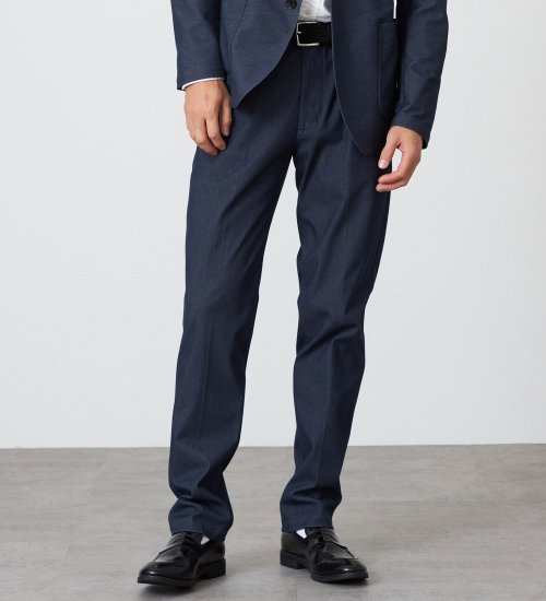 EDWIN(エドウイン)の【試着対象】【大きいサイズ】デニスラ AIR スリムテーパード スラックス ビジネス ストレッチ|パンツ/スラックス/メンズ|インディゴブルー
