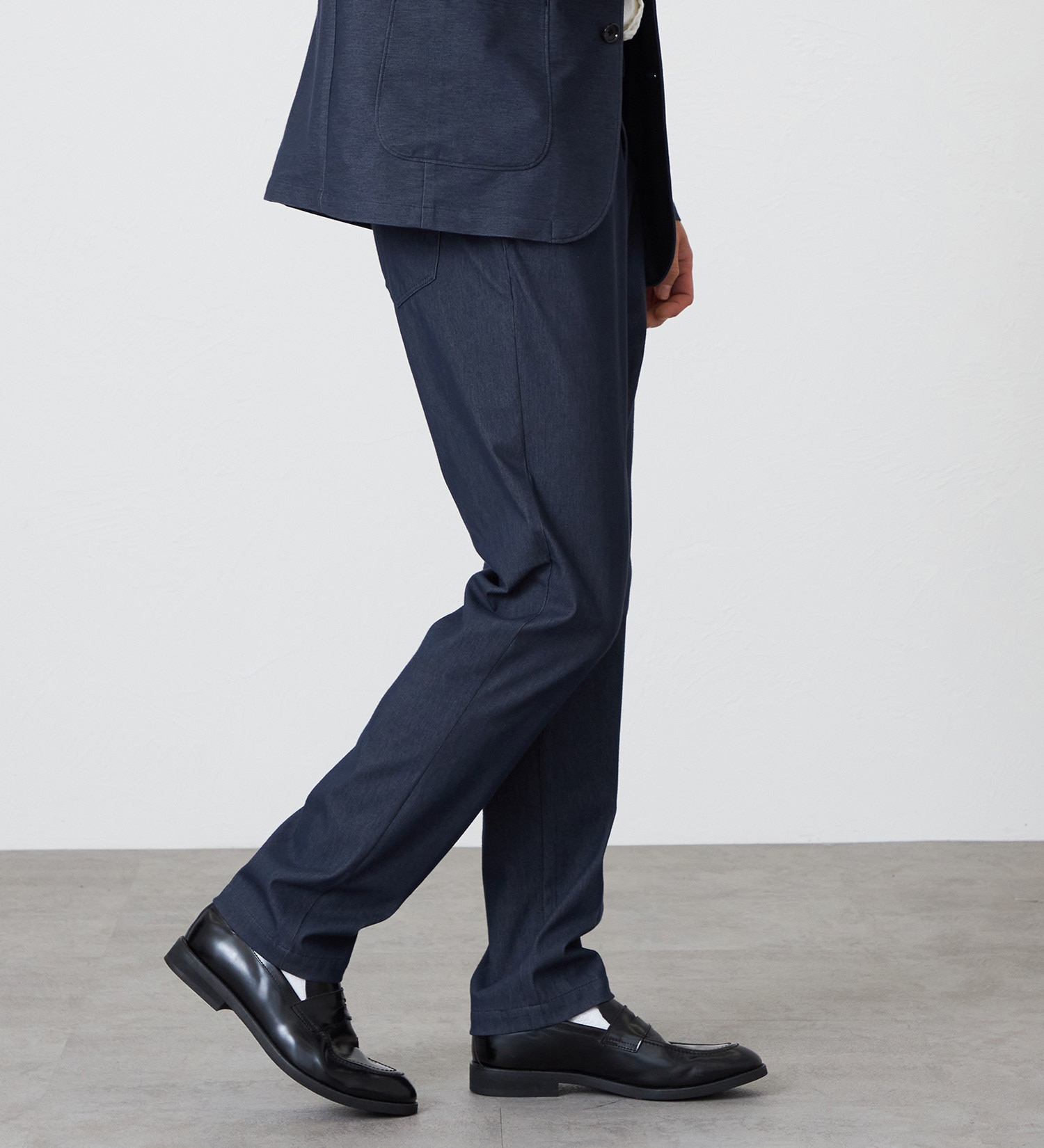 EDWIN(エドウイン)の【試着対象】【大きいサイズ】デニスラ AIR スリムテーパード スラックス ビジネス ストレッチ|パンツ/スラックス/メンズ|インディゴブルー