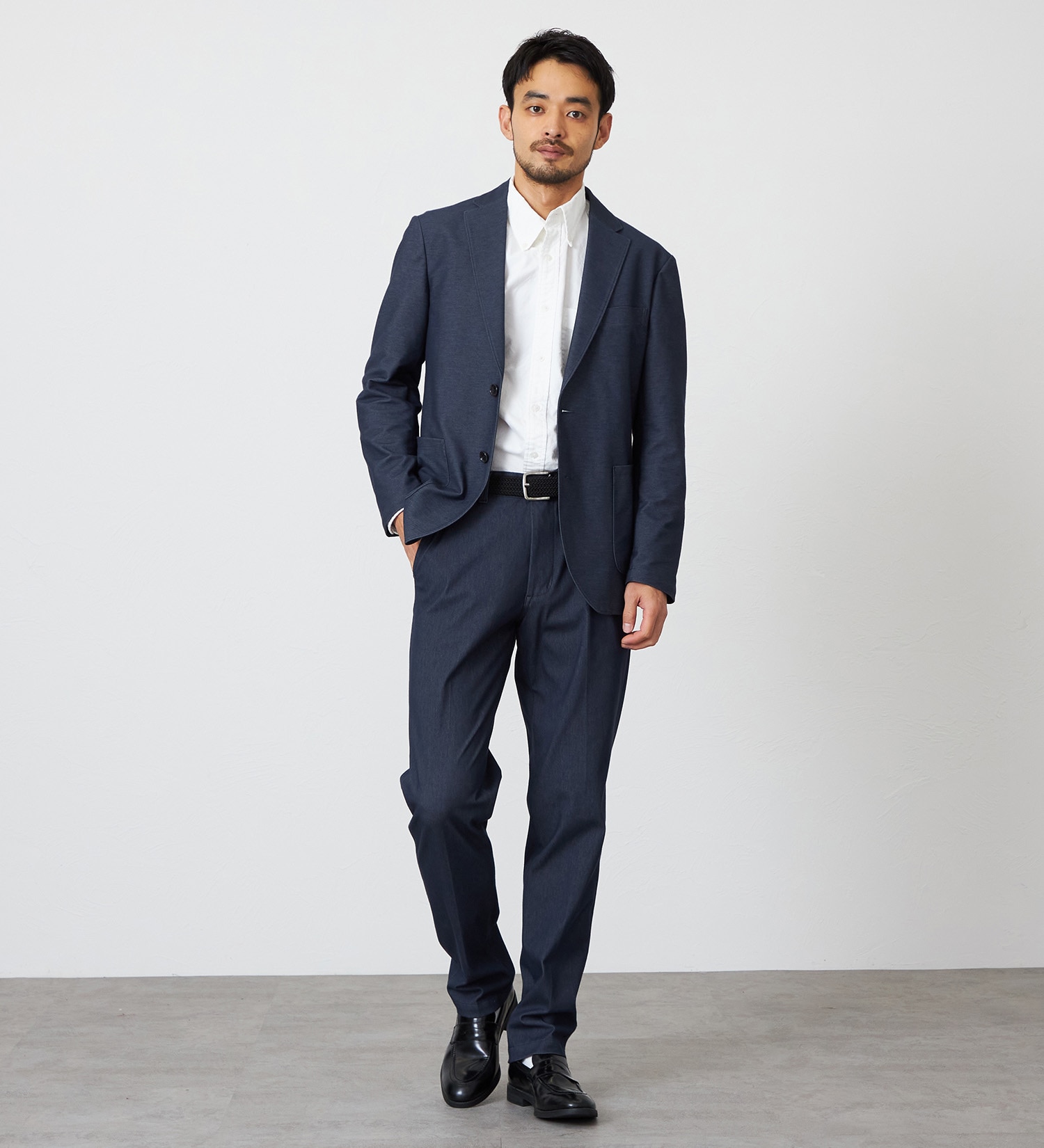 EDWIN(エドウイン)の【試着対象】【大きいサイズ】デニスラ AIR スリムテーパード スラックス ビジネス ストレッチ|パンツ/スラックス/メンズ|インディゴブルー