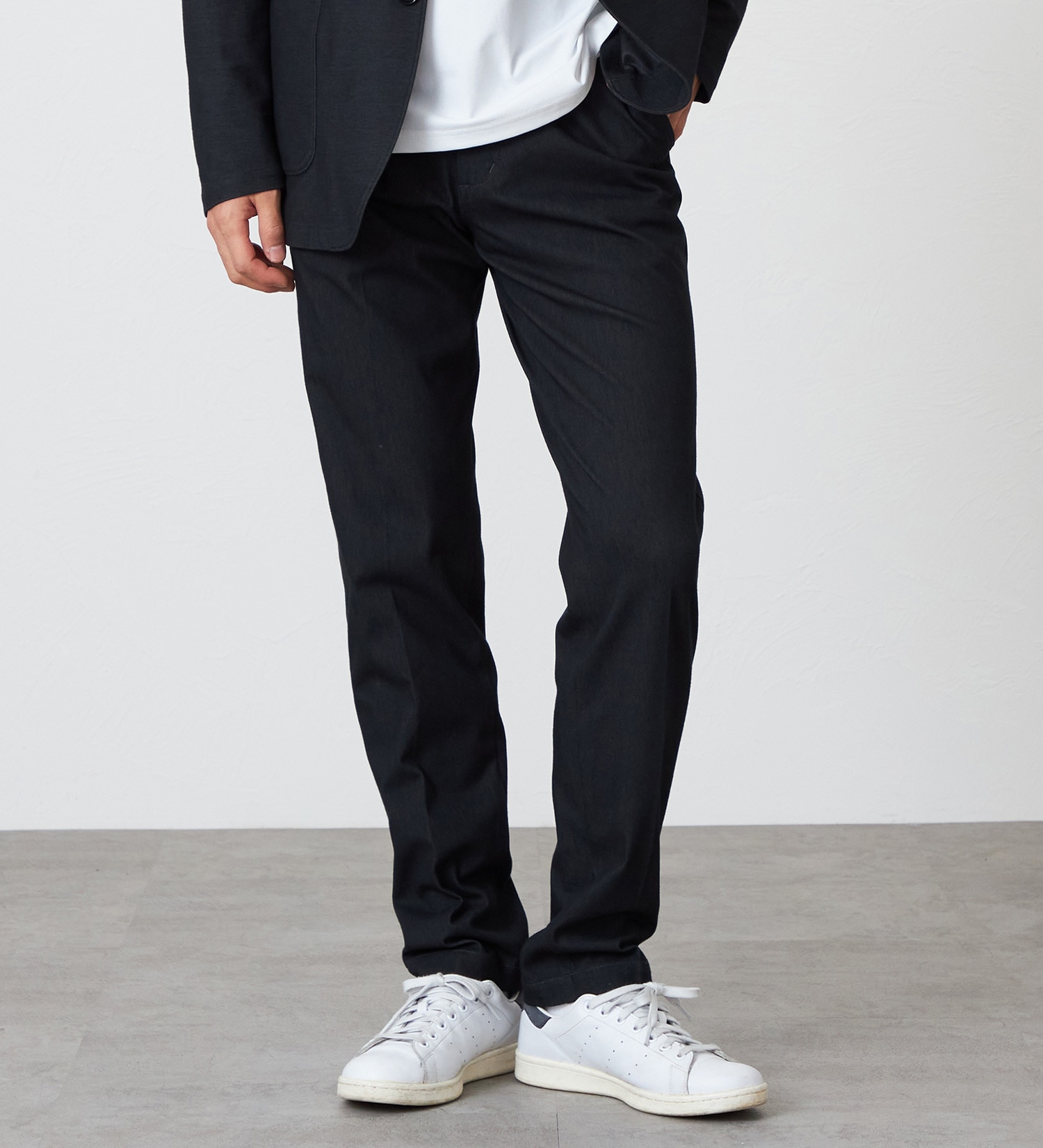 EDWIN(エドウイン)の【試着対象】【大きいサイズ】デニスラ AIR スリムテーパード スラックス ビジネス ストレッチ|パンツ/スラックス/メンズ|ブラック