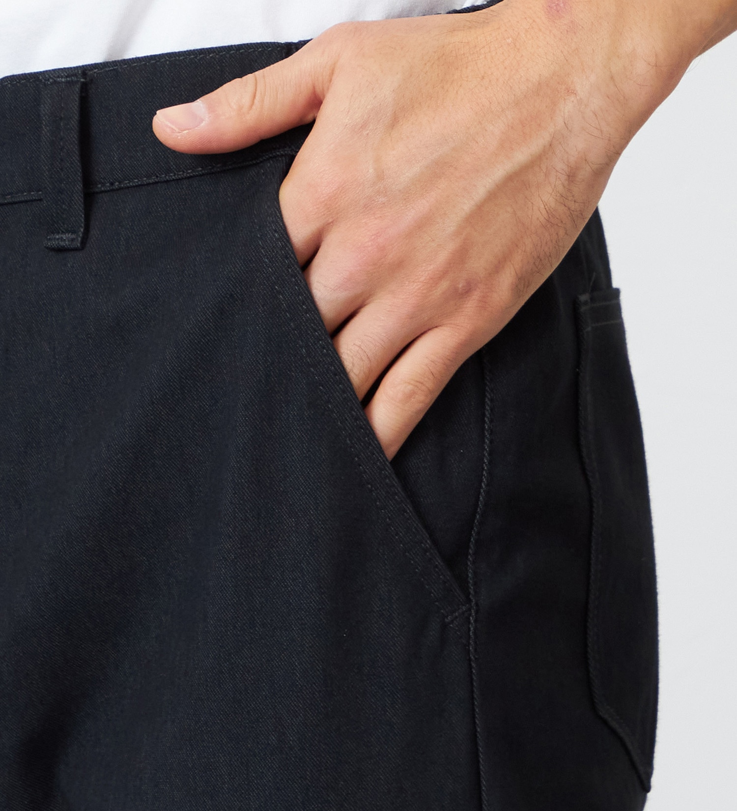 EDWIN(エドウイン)の【試着対象】【大きいサイズ】デニスラ AIR スリムテーパード スラックス ビジネス ストレッチ|パンツ/スラックス/メンズ|ブラック