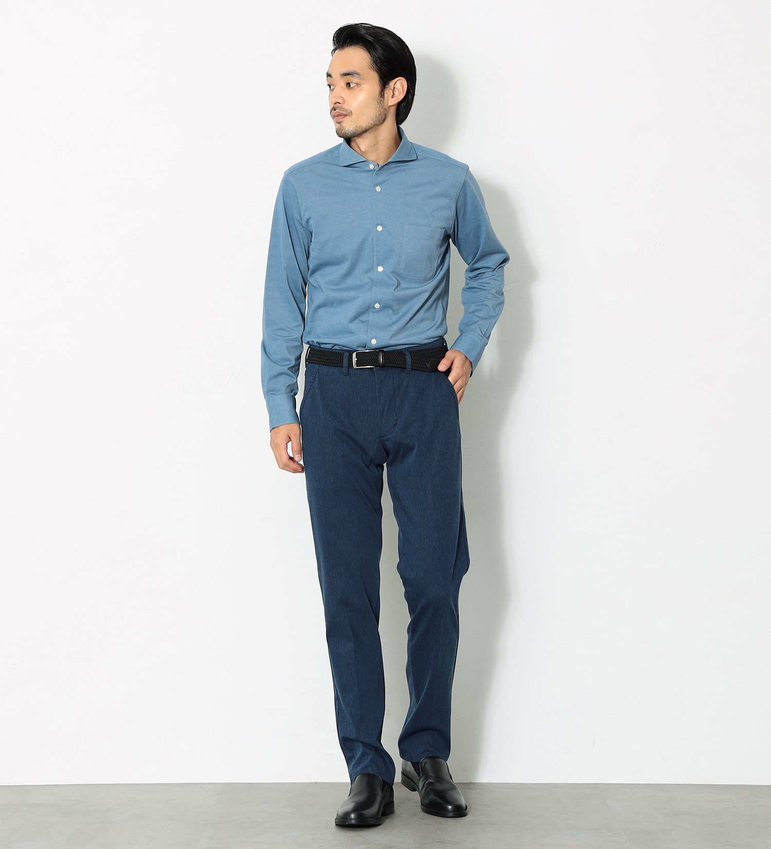 EDWIN(エドウイン)の【SALE】デニスラ スリムテーパード(柄)|パンツ/スラックス/メンズ|ブルー系その他