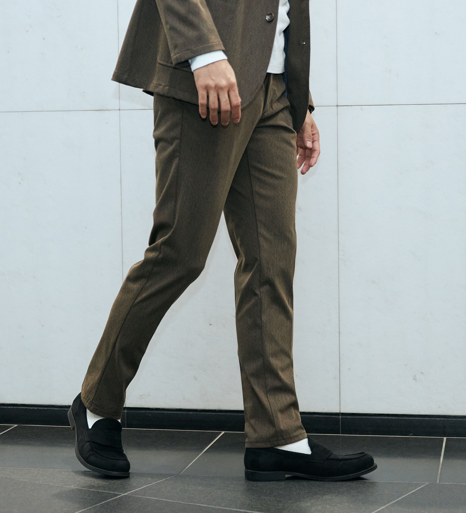 EDWIN(エドウイン)のデニスラ スリムテーパード パンツ(柄)|パンツ/スラックス/メンズ|ブラウン系その他