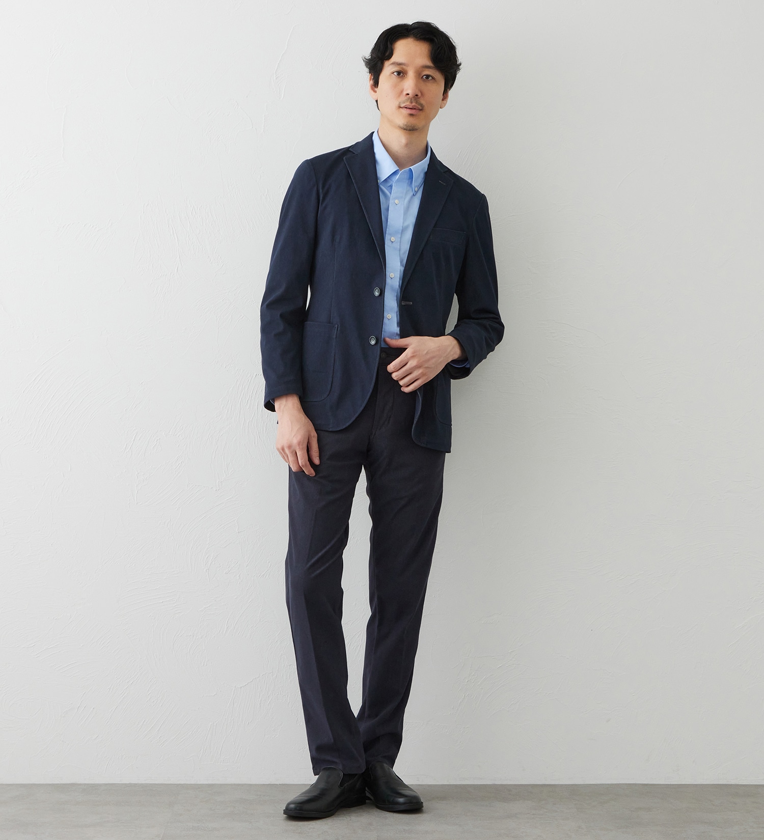 EDWIN(エドウイン)のデニスラ スリムテーパードパンツ スラックス【ヴィンテージテイスト/ストレッチ/ビジネス】|パンツ/スラックス/メンズ|インディゴブルー