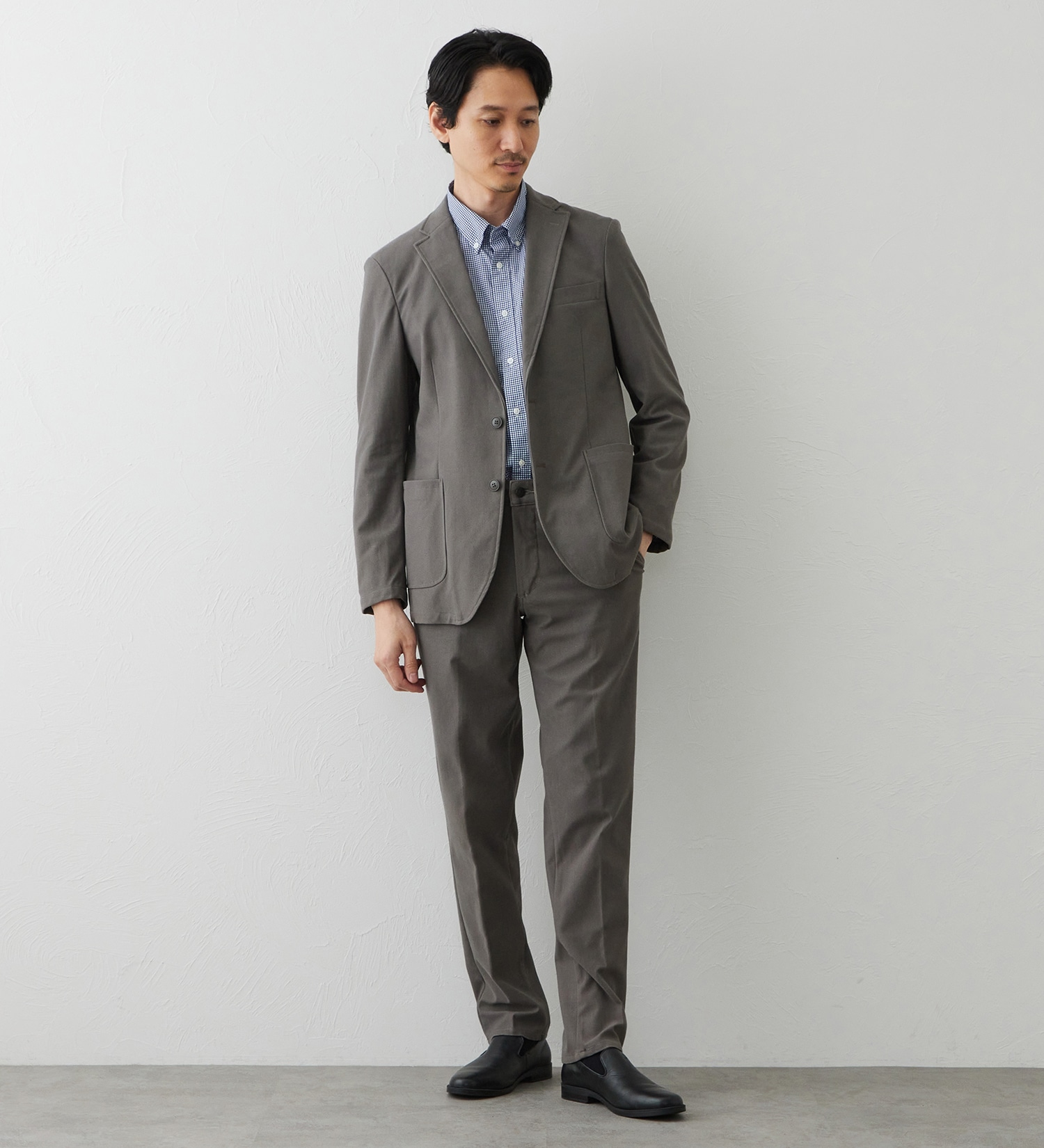 EDWIN(エドウイン)のデニスラ スリムテーパードパンツ スラックス【ヴィンテージテイスト/ストレッチ/ビジネス】|パンツ/スラックス/メンズ|グレー