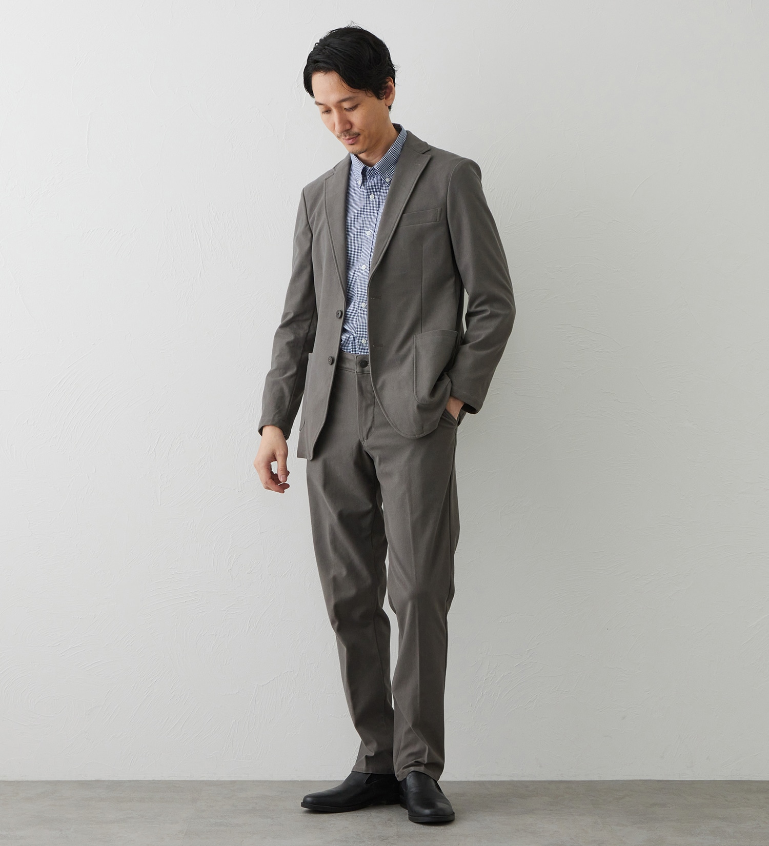 EDWIN(エドウイン)のデニスラ スリムテーパードパンツ スラックス【ヴィンテージテイスト/ストレッチ/ビジネス】|パンツ/スラックス/メンズ|グレー