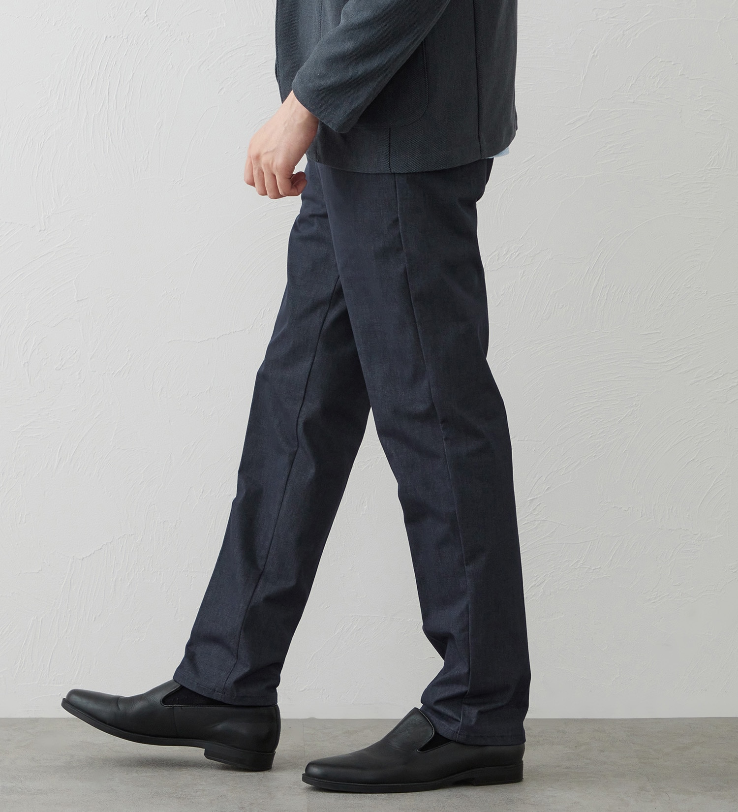 EDWIN(エドウイン)のデニスラ スリムテーパードパンツ スラックス【シャンブレーライクストレッチ/ビジネス】|パンツ/スラックス/メンズ|ネイビー