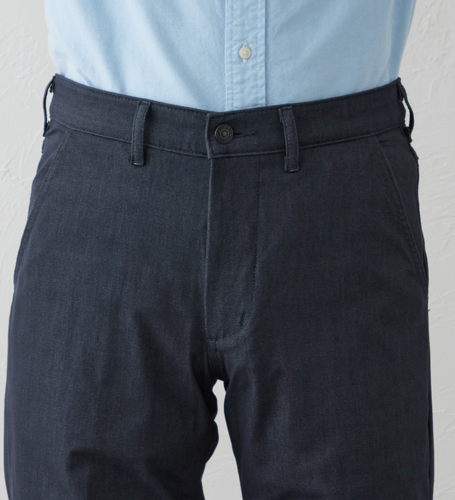 EDWIN(エドウイン)のデニスラ スリムテーパードパンツ スラックス【シャンブレーライクストレッチ/ビジネス】|パンツ/スラックス/メンズ|ネイビー