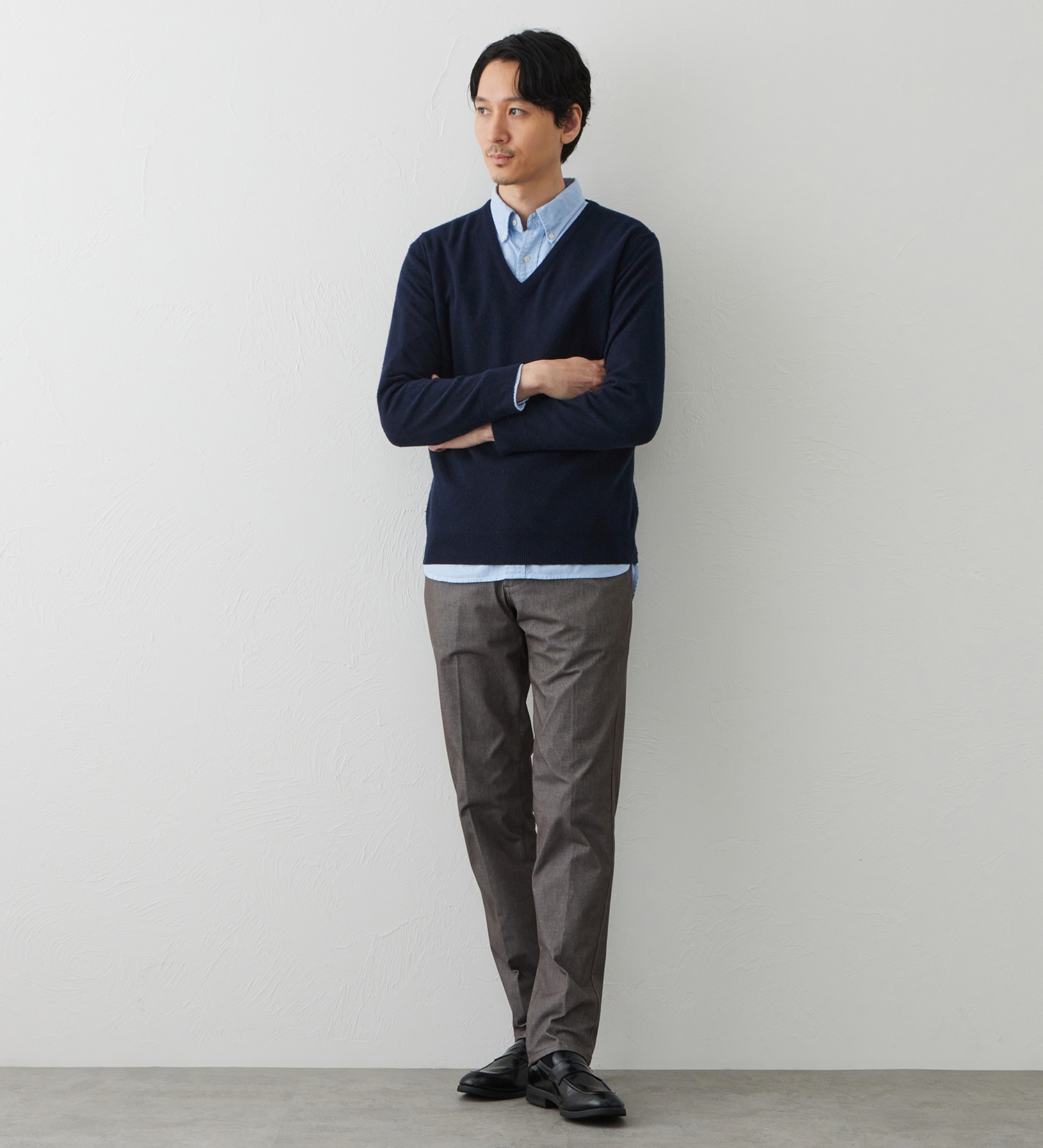 EDWIN(エドウイン)のデニスラ スリムテーパードパンツ スラックス【シャンブレーライクストレッチ/ビジネス】|パンツ/スラックス/メンズ|グレー