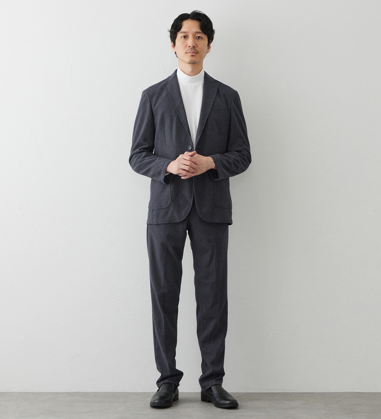 EDWIN(エドウイン)のデニスラ スリムテーパードパンツ スラックス【ウールライク/ストレッチ/ビジネス】|パンツ/スラックス/メンズ|ダークブルー