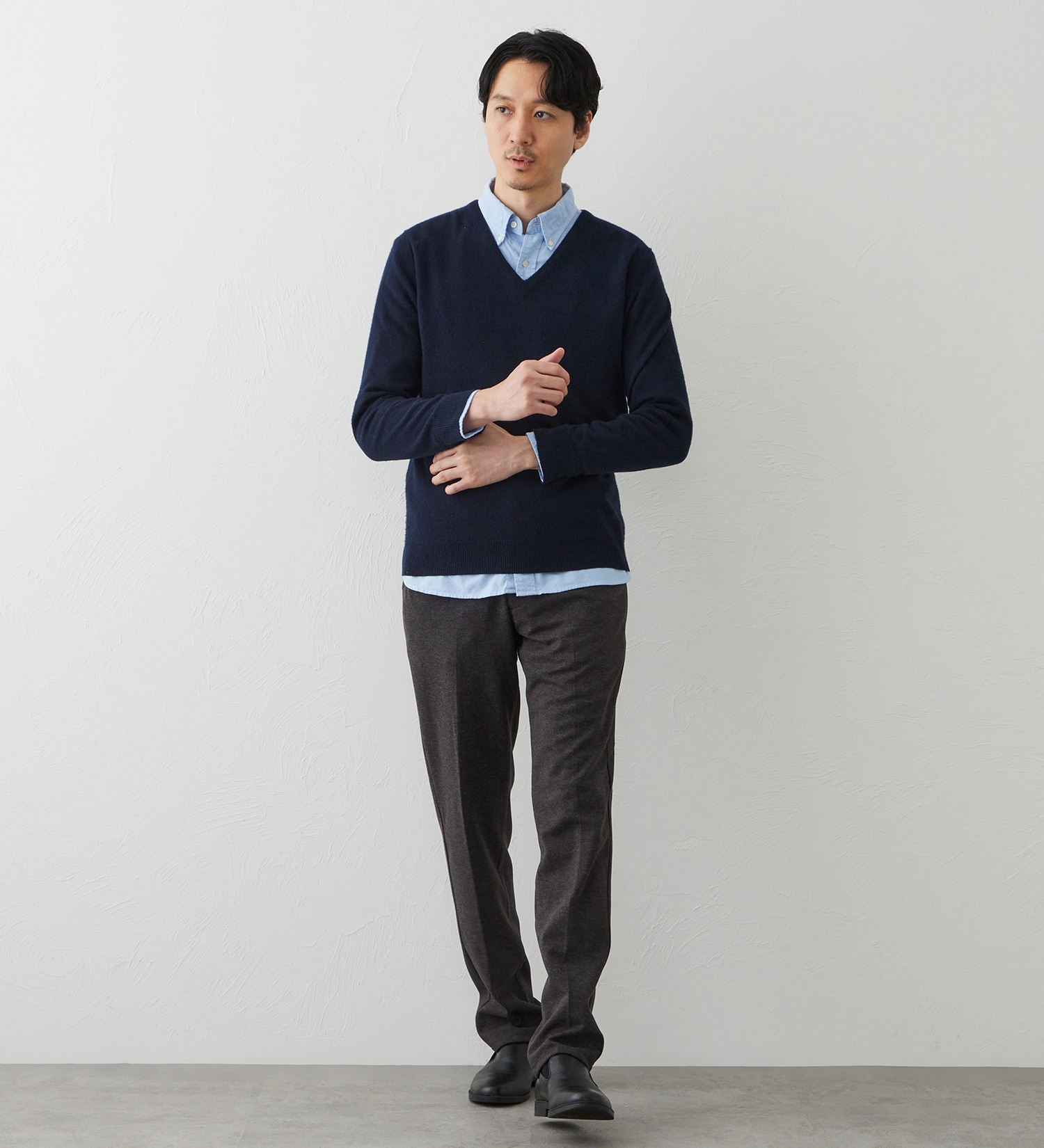 EDWIN(エドウイン)のデニスラ スリムテーパードパンツ スラックス【ウールライク/ストレッチ/ビジネス】|パンツ/スラックス/メンズ|チャコール
