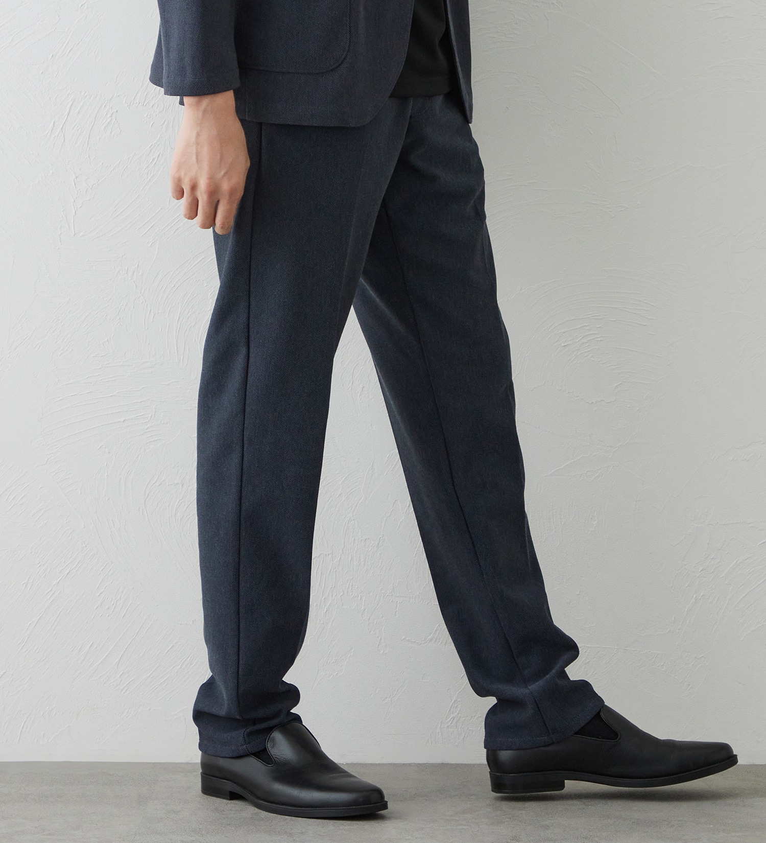 EDWIN(エドウイン)のデニスラ スリムテーパードパンツ スラックス【ウールデニムライク/ストレッチ/ビジネス】|パンツ/スラックス/メンズ|ネイビー