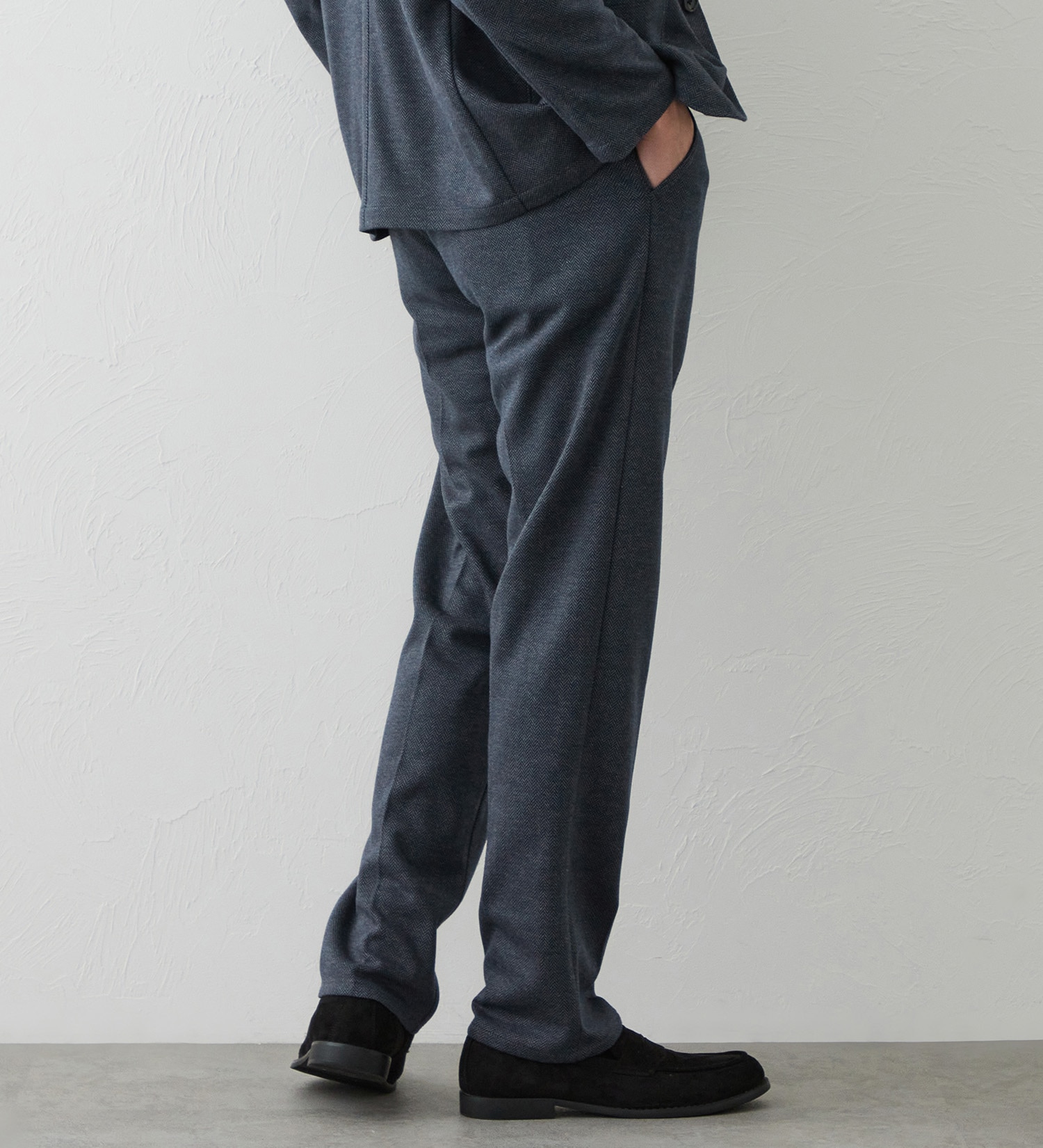 EDWIN(エドウイン)のデニスラ スリムテーパードパンツ スラックス【ウールデニムライク/ストレッチ/ビジネス】|パンツ/スラックス/メンズ|ネイビー2