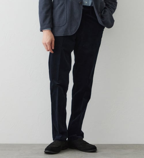 EDWIN(エドウイン)のデニスラ スリムテーパードパンツ スラックス【別珍/ベロア/ストレッチ/ビジネス】|パンツ/スラックス/メンズ|ネイビー
