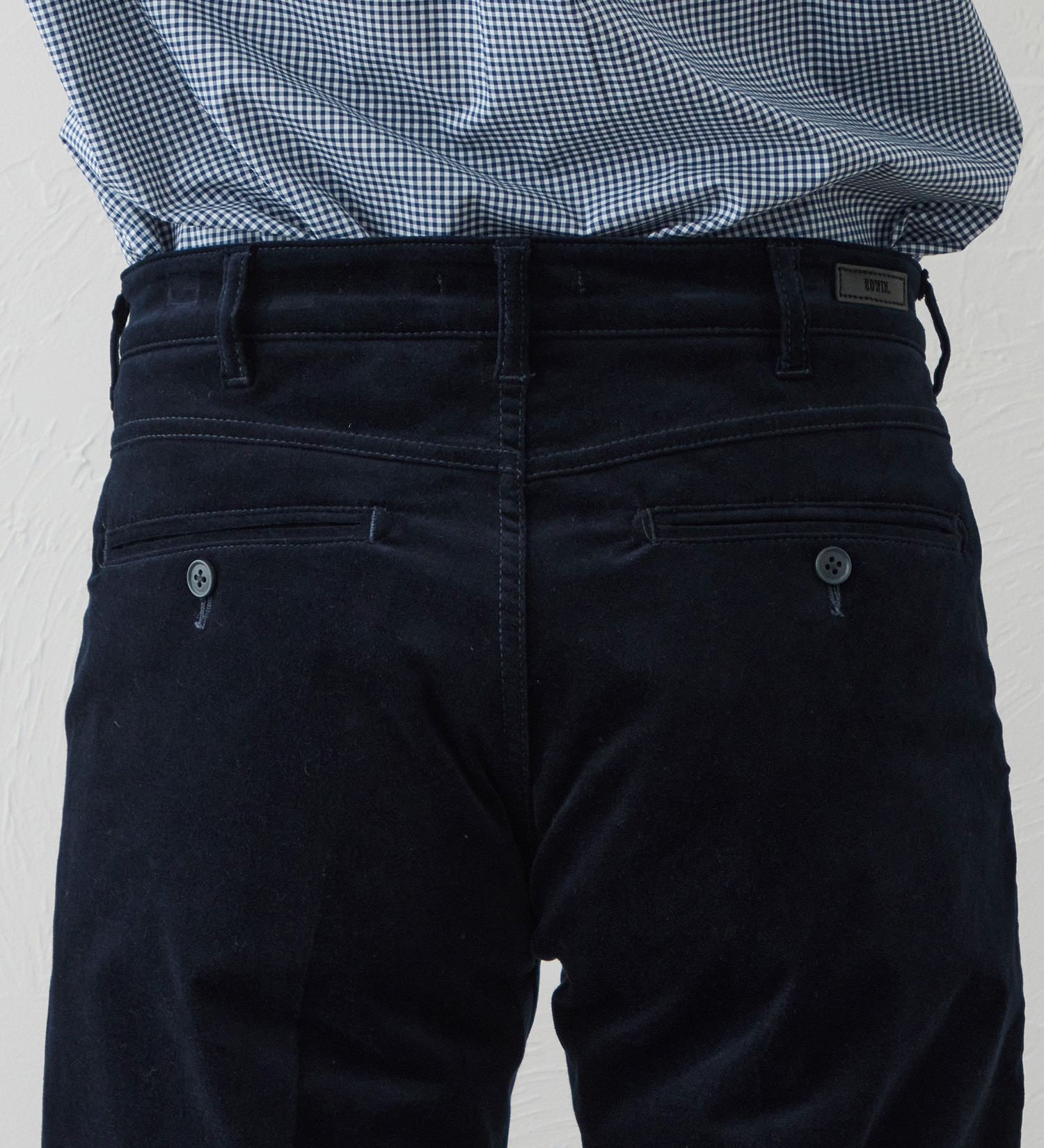 EDWIN(エドウイン)のデニスラ スリムテーパードパンツ スラックス【別珍/ベロア/ストレッチ/ビジネス】|パンツ/スラックス/メンズ|ネイビー