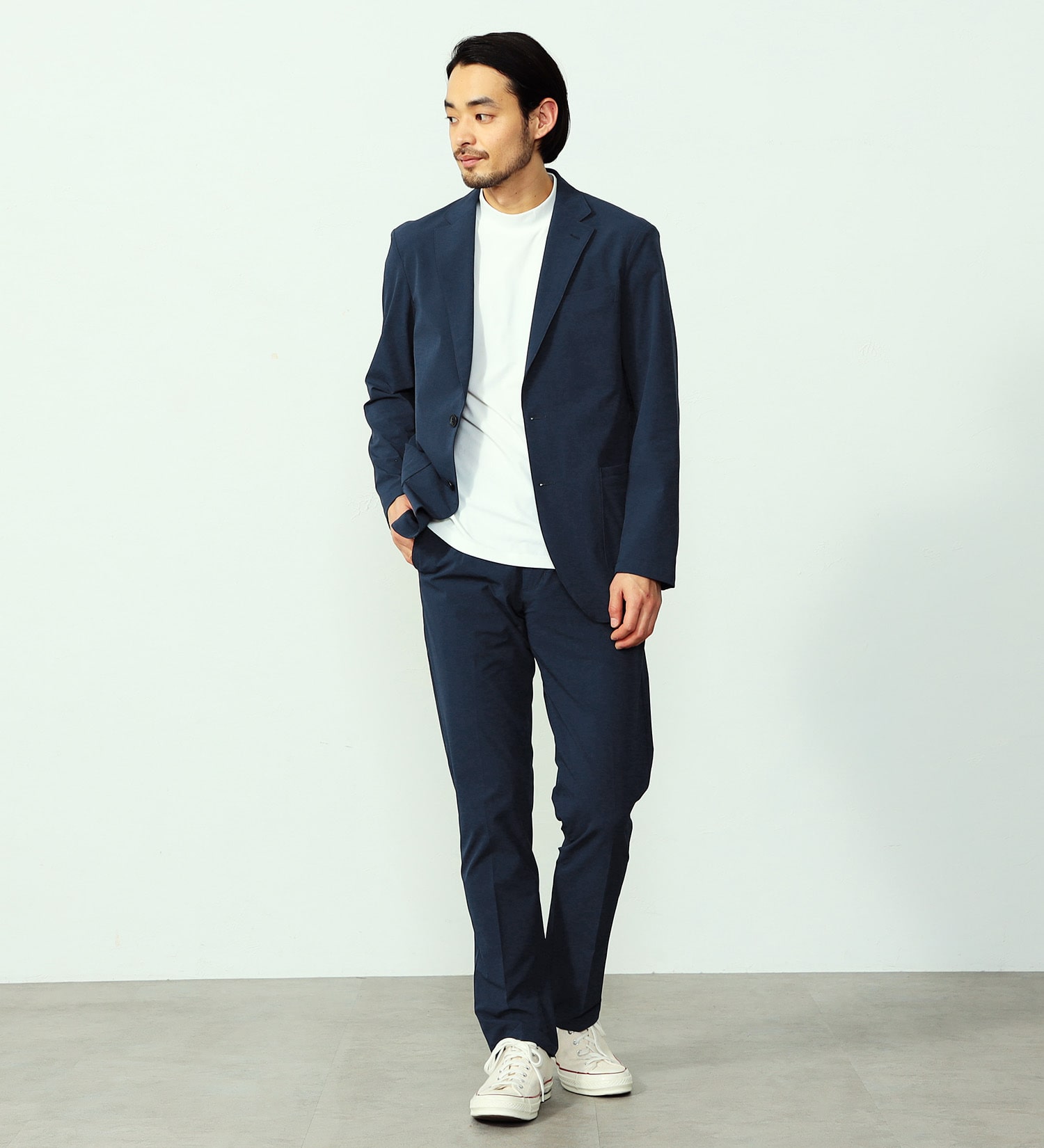 EDWIN(エドウイン)のデニスラ ルーミーテーパード スラックス トラウザー ストレッチ ビジネス|パンツ/パンツ/メンズ|ネイビー