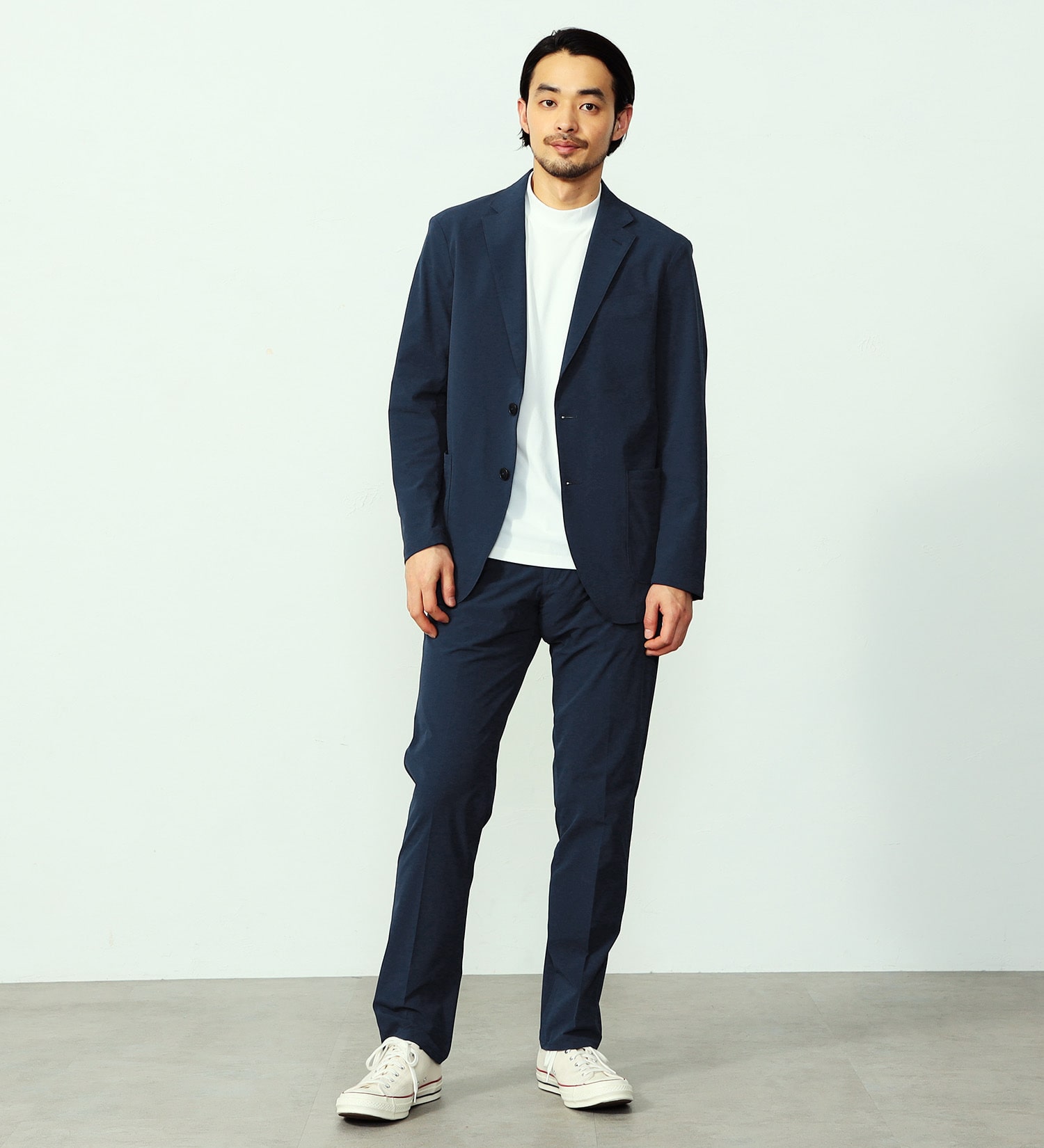EDWIN(エドウイン)のデニスラ ルーミーテーパード スラックス トラウザー ストレッチ ビジネス|パンツ/パンツ/メンズ|ネイビー