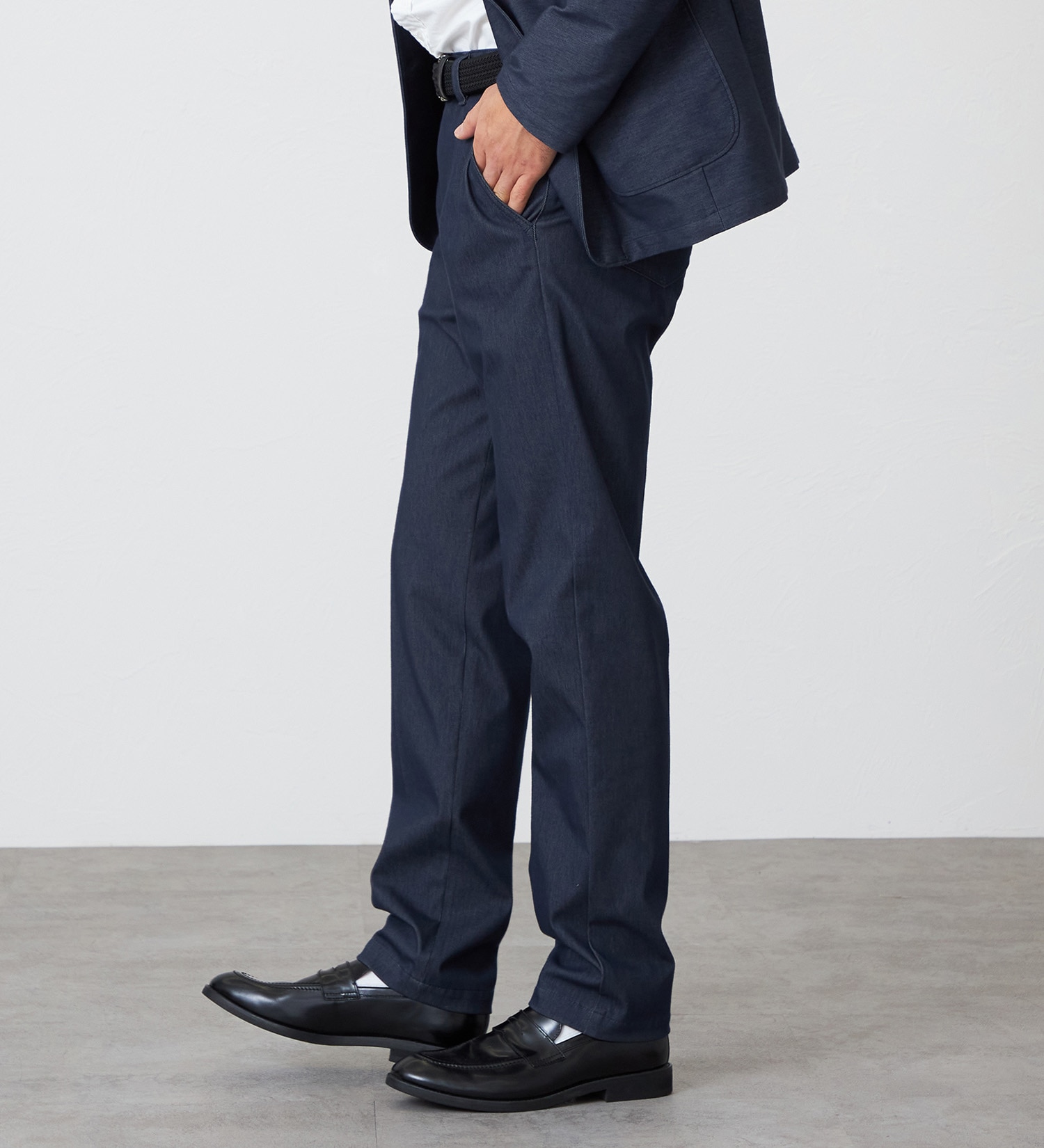 EDWIN(エドウイン)の【試着対象】デニスラ AIR スリムテーパード スラックス ビジネス ストレッチ|パンツ/スラックス/メンズ|インディゴブルー