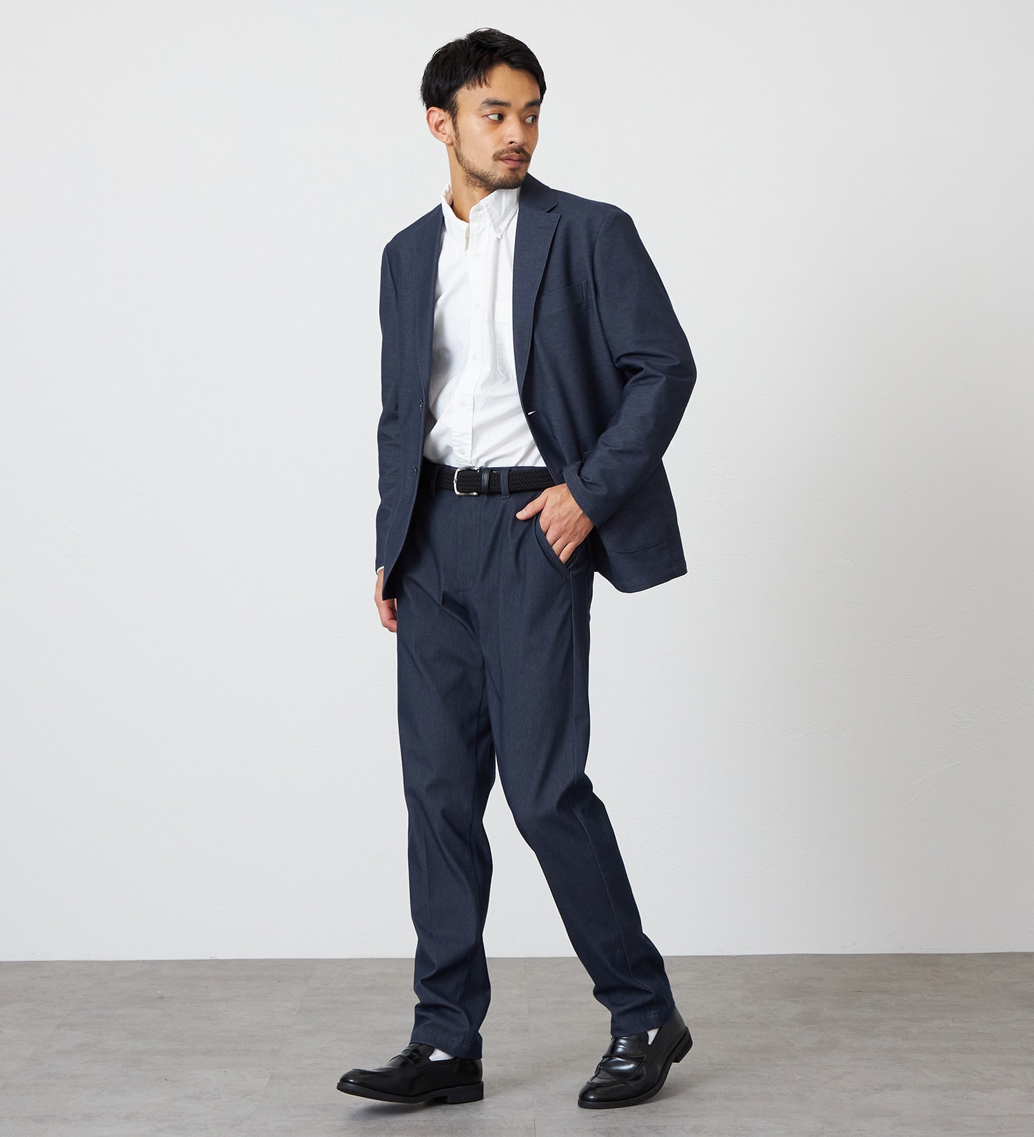 EDWIN(エドウイン)の【試着対象】デニスラ AIR スリムテーパード スラックス ビジネス ストレッチ|パンツ/スラックス/メンズ|インディゴブルー