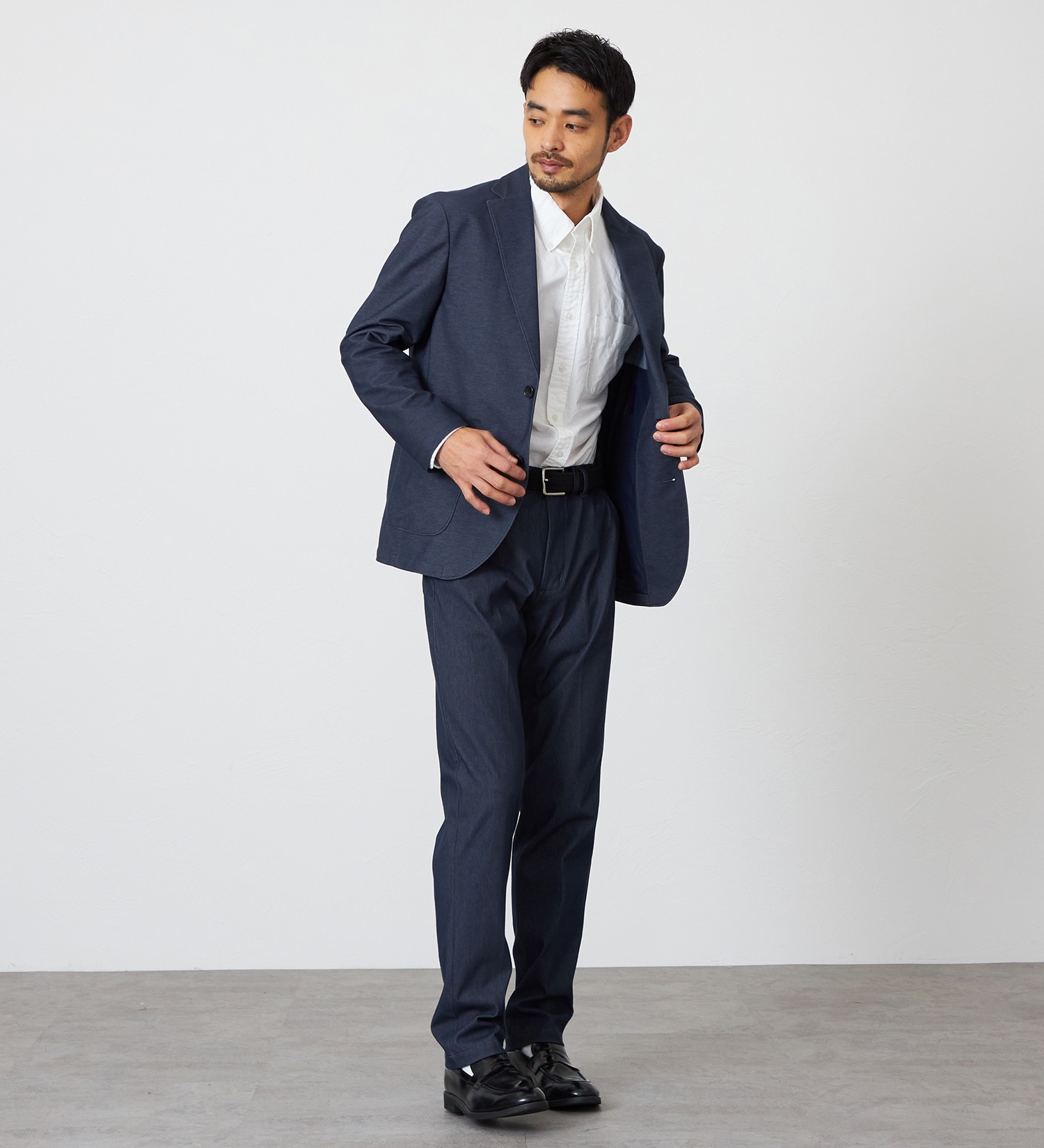 EDWIN(エドウイン)の【試着対象】デニスラ AIR スリムテーパード スラックス ビジネス ストレッチ|パンツ/スラックス/メンズ|インディゴブルー