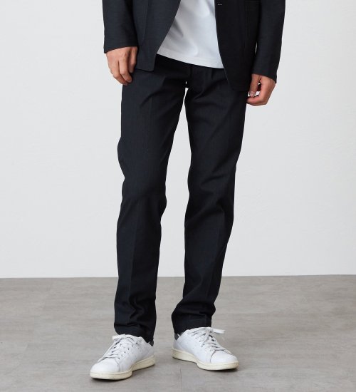 EDWIN(エドウイン)の【試着対象】デニスラ AIR スリムテーパード スラックス ビジネス ストレッチ|パンツ/スラックス/メンズ|ブラック