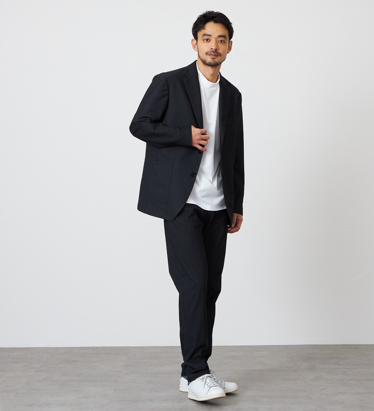 EDWIN(エドウイン)の【試着対象】デニスラ AIR スリムテーパード スラックス ビジネス ストレッチ|パンツ/スラックス/メンズ|ブラック