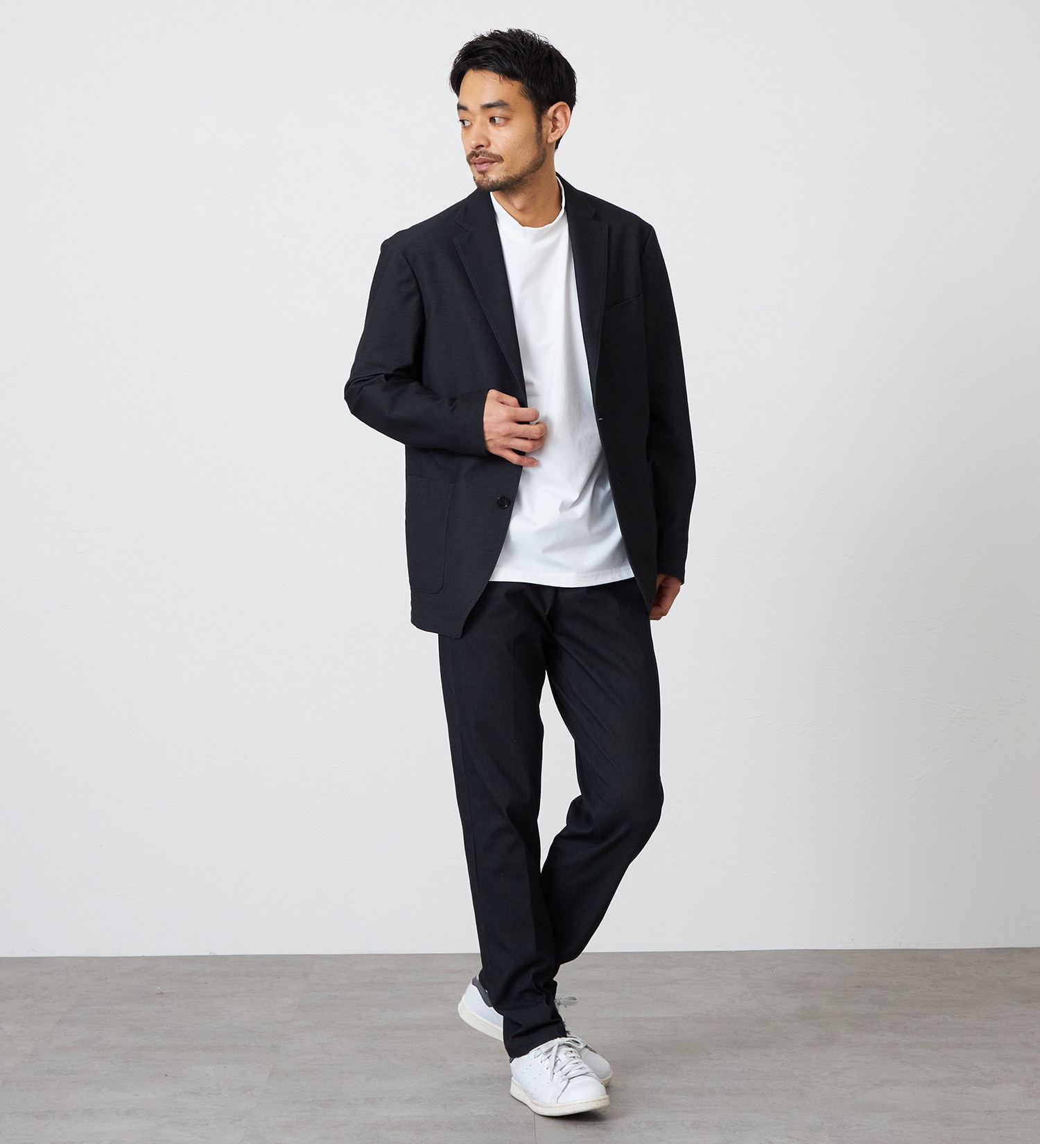 EDWIN(エドウイン)の【試着対象】デニスラ AIR スリムテーパード スラックス ビジネス ストレッチ|パンツ/スラックス/メンズ|ブラック