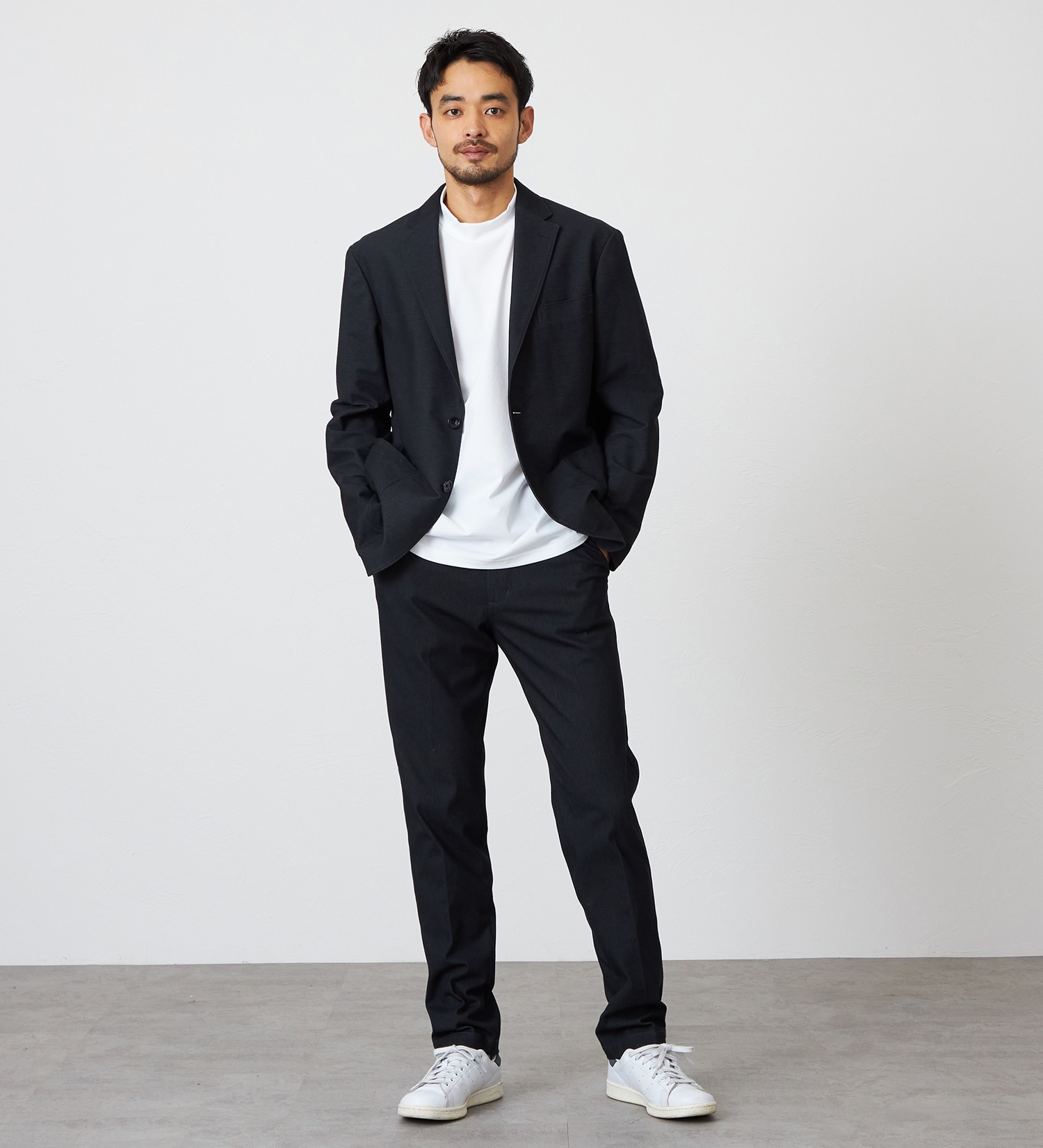 EDWIN(エドウイン)の【試着対象】デニスラ AIR スリムテーパード スラックス ビジネス ストレッチ|パンツ/スラックス/メンズ|ブラック