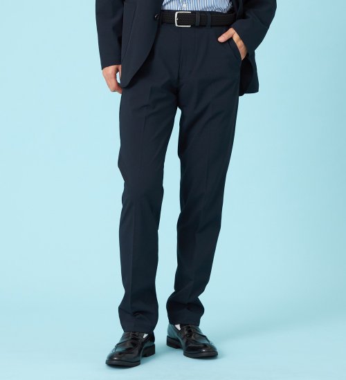EDWIN(エドウイン)の【試着対象】【夏用】デニスラ AIR スリムテーパード スラックス ストレッチ 涼しい|パンツ/スラックス/メンズ|ネイビー