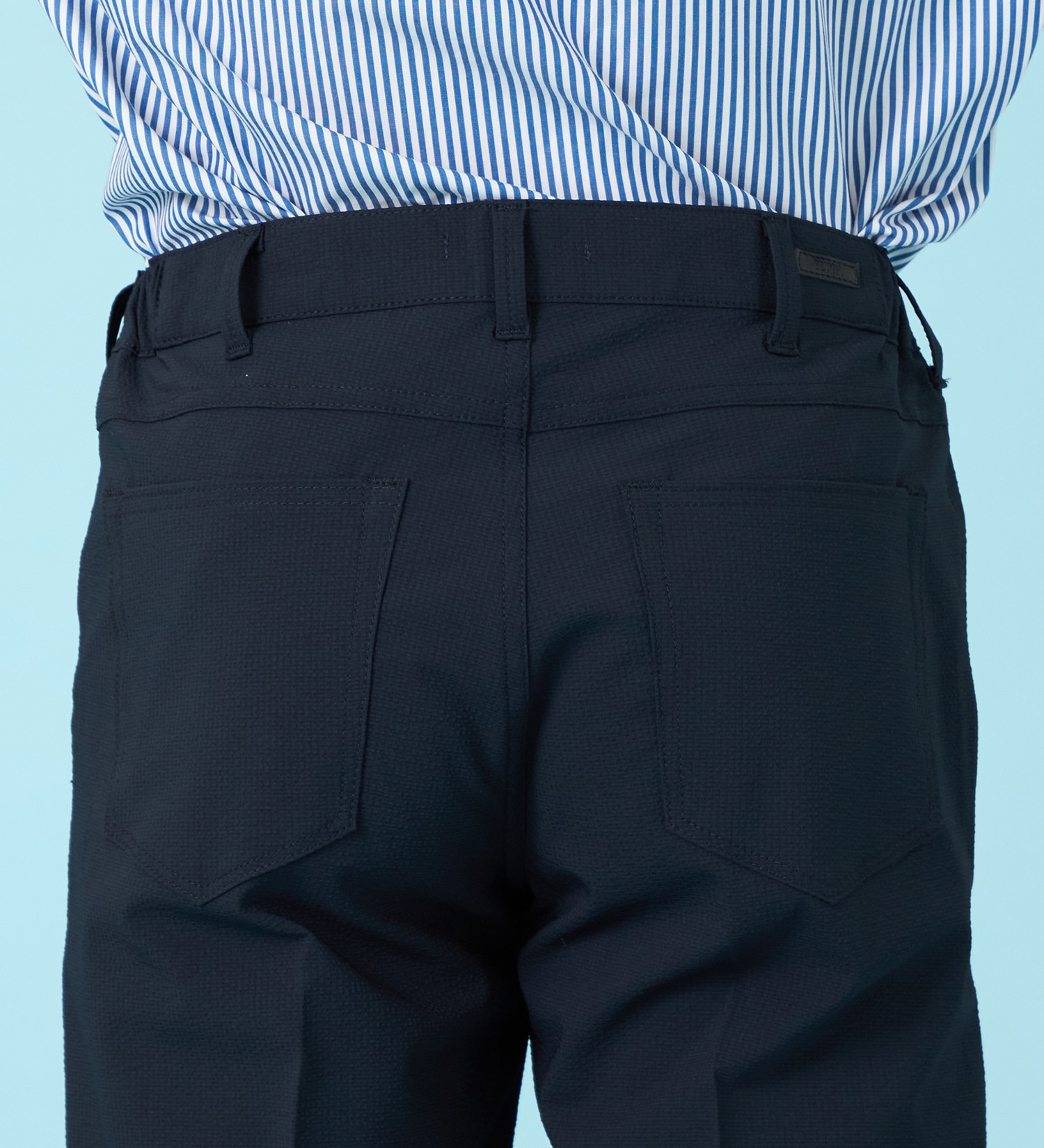 EDWIN(エドウイン)の【試着対象】【夏用】デニスラ AIR スリムテーパード スラックス ストレッチ 涼しい|パンツ/スラックス/メンズ|ネイビー