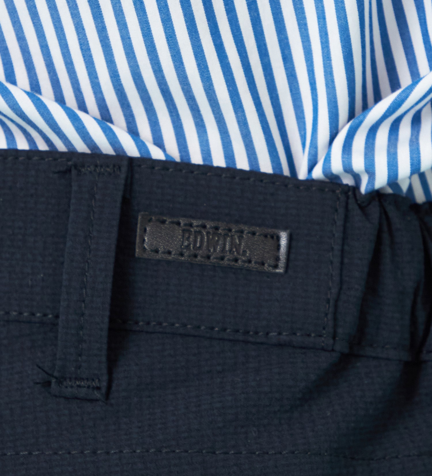 EDWIN(エドウイン)の【試着対象】【夏用】デニスラ AIR スリムテーパード スラックス ストレッチ 涼しい|パンツ/スラックス/メンズ|ネイビー