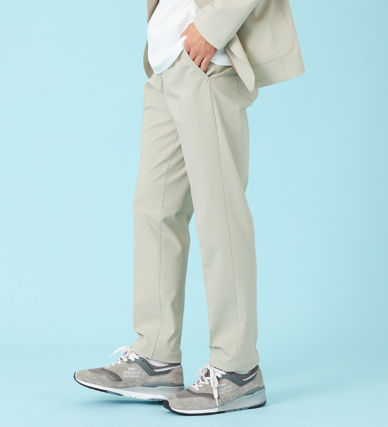 EDWIN(エドウイン)の【試着対象】【夏用】デニスラ AIR スリムテーパード スラックス ストレッチ 涼しい|パンツ/スラックス/メンズ|ベージュ