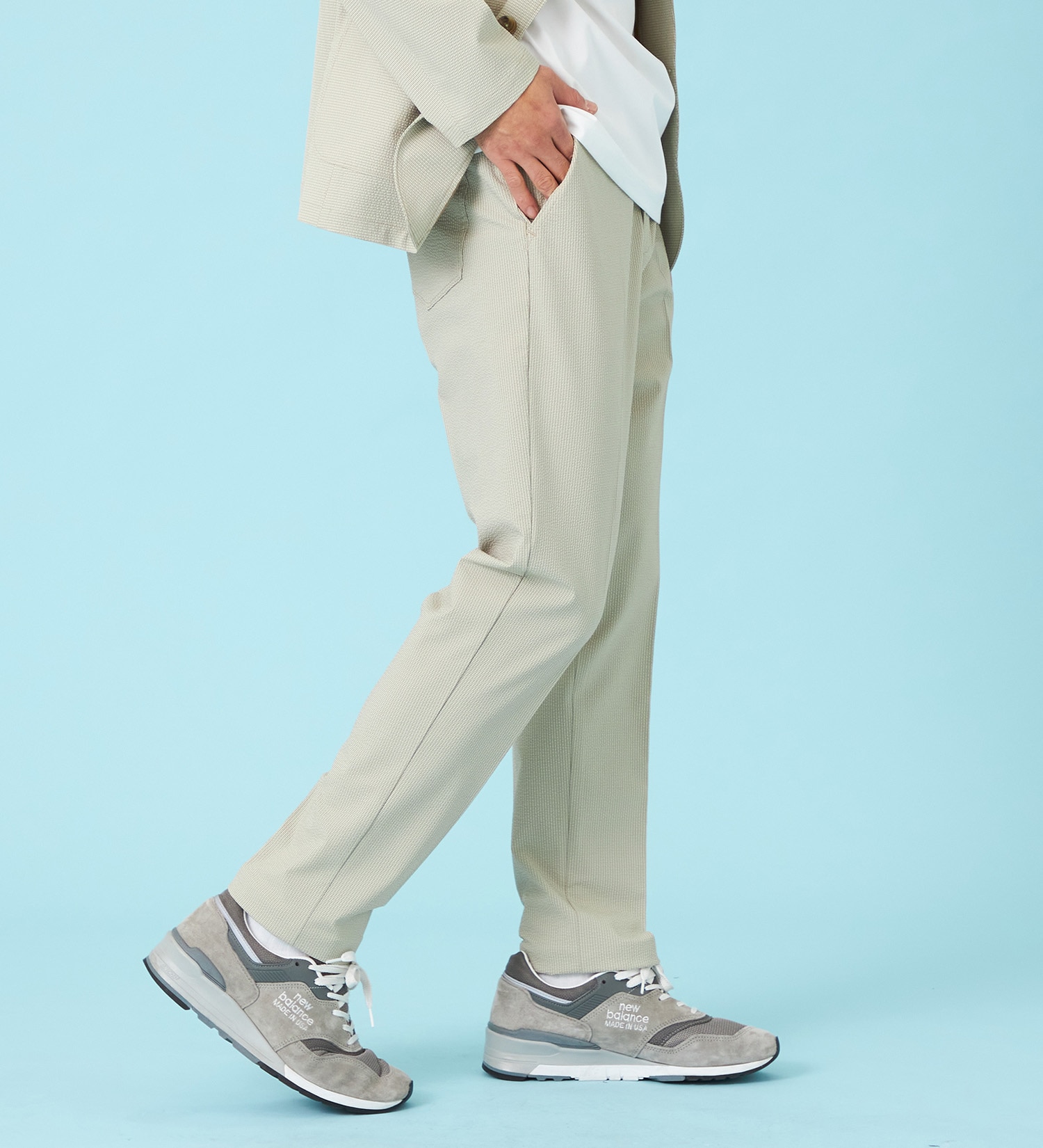 EDWIN(エドウイン)の【試着対象】【夏用】デニスラ AIR スリムテーパード スラックス ストレッチ 涼しい|パンツ/スラックス/メンズ|ベージュ