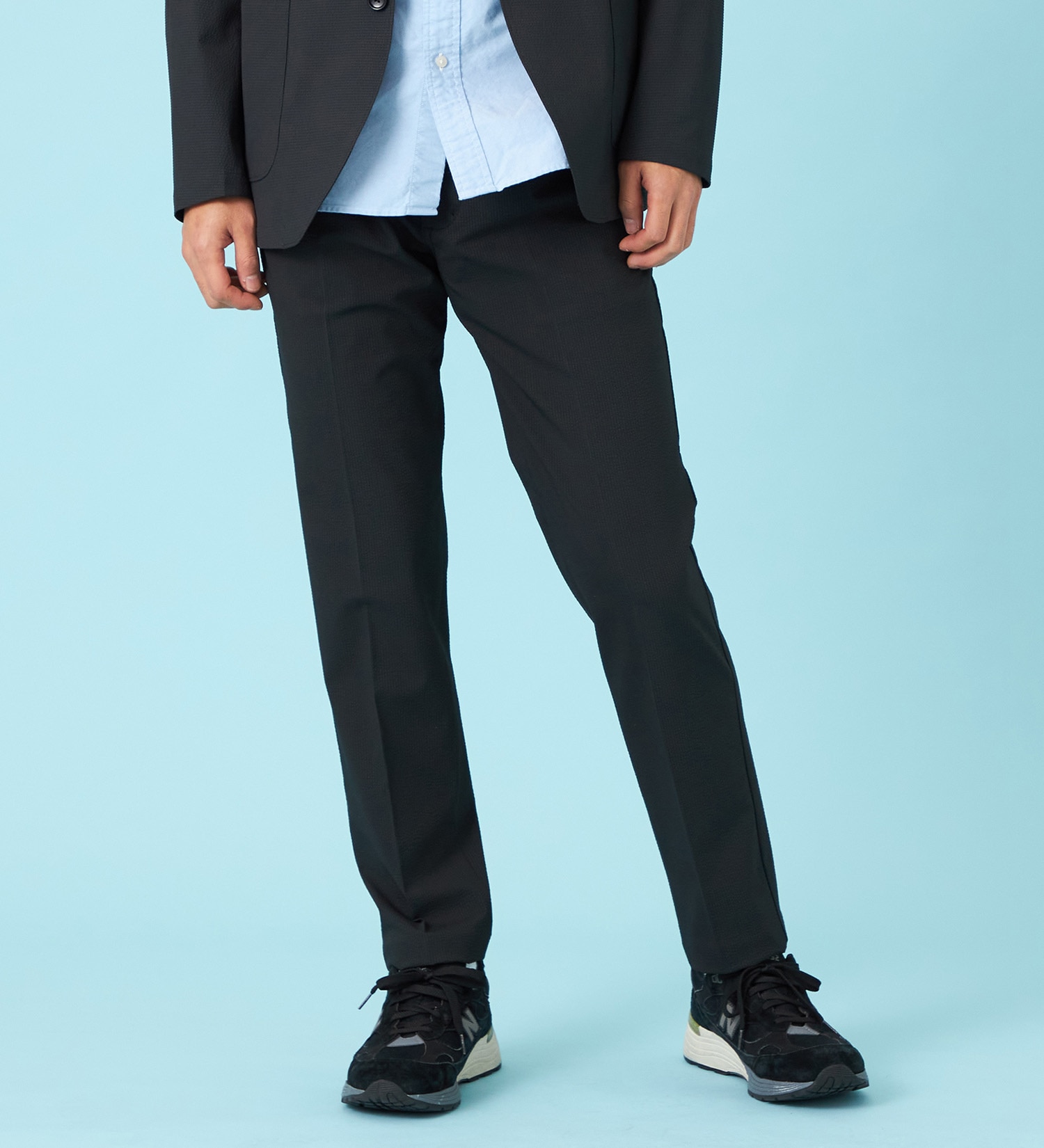 EDWIN(エドウイン)の【試着対象】【夏用】デニスラ AIR スリムテーパード スラックス ストレッチ 涼しい|パンツ/スラックス/メンズ|チャコールグレー