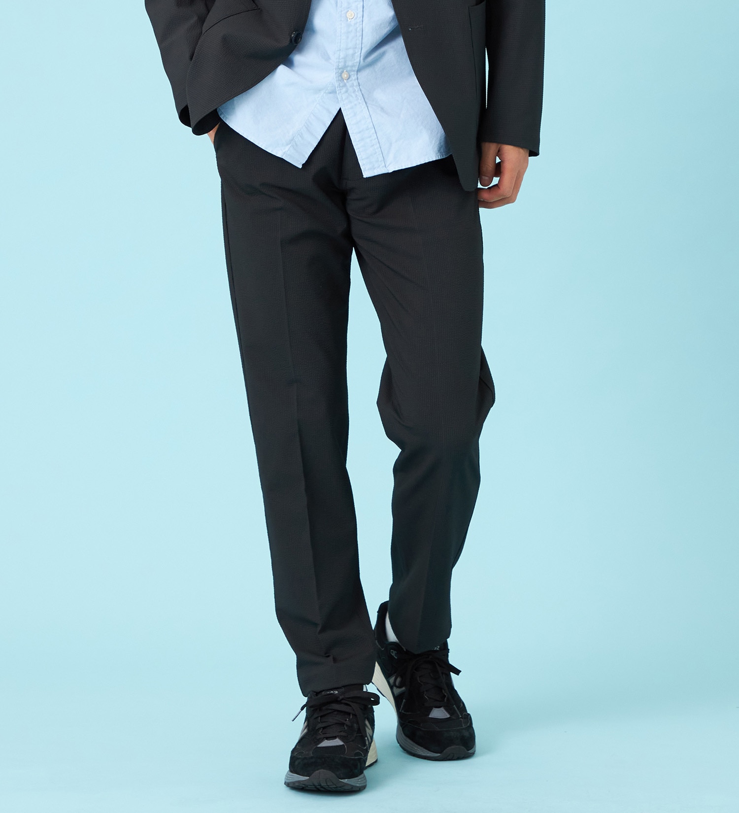 EDWIN(エドウイン)の【試着対象】【夏用】デニスラ AIR スリムテーパード スラックス ストレッチ 涼しい|パンツ/スラックス/メンズ|チャコールグレー